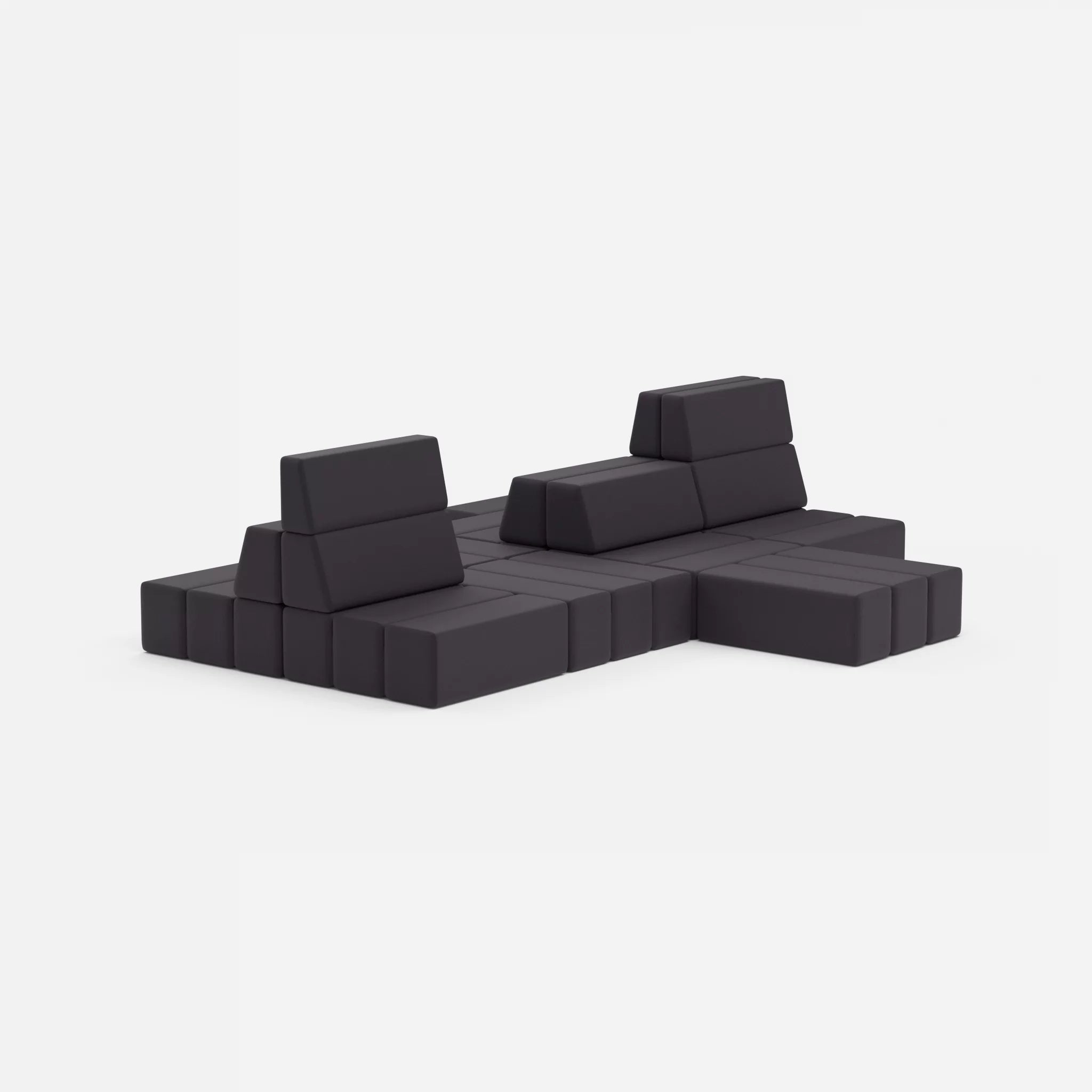 Sofalandschaft Bricks 7 radio8517 in Anthrazit von hinten