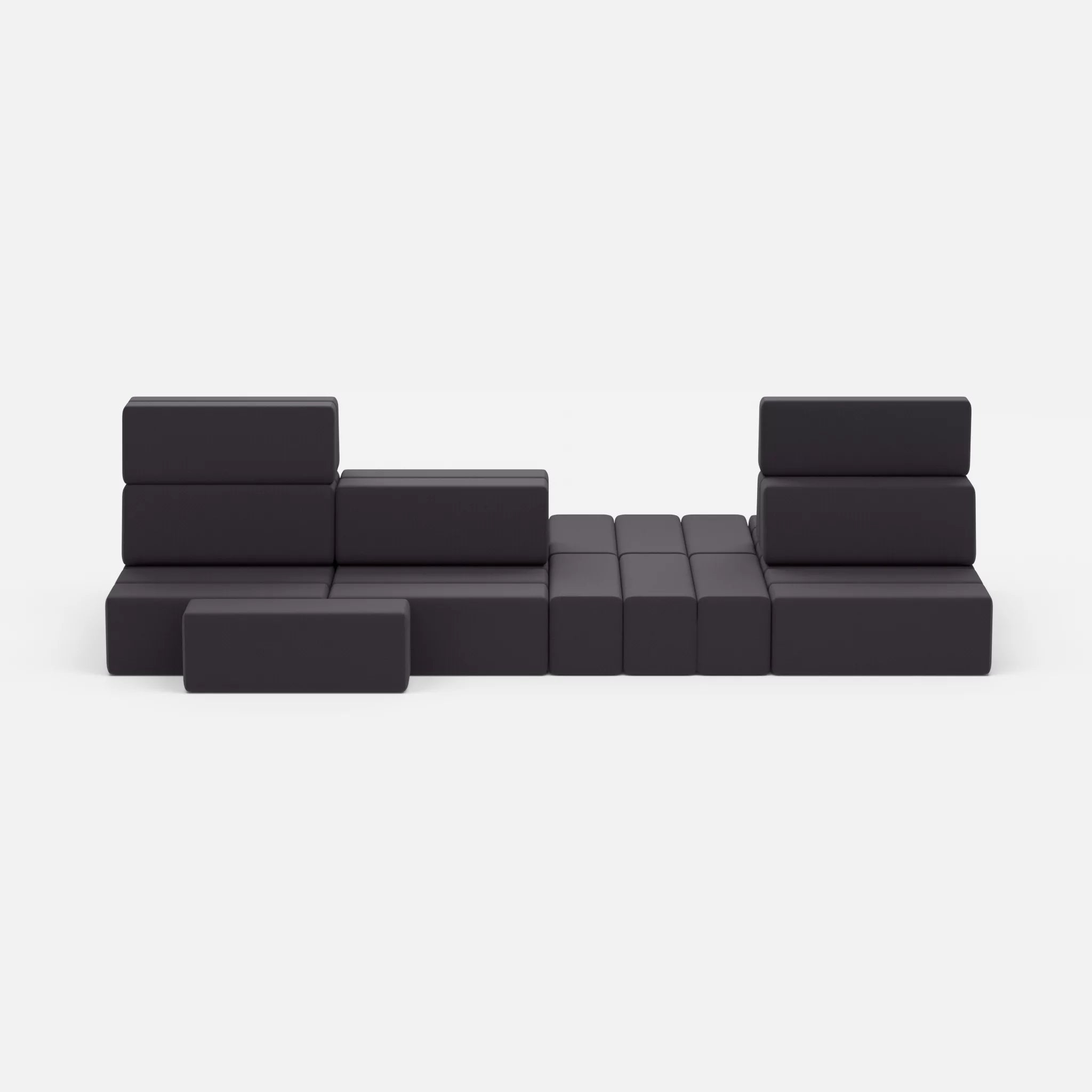 Sofalandschaft Bricks 7 radio8517 in Anthrazit von vorne