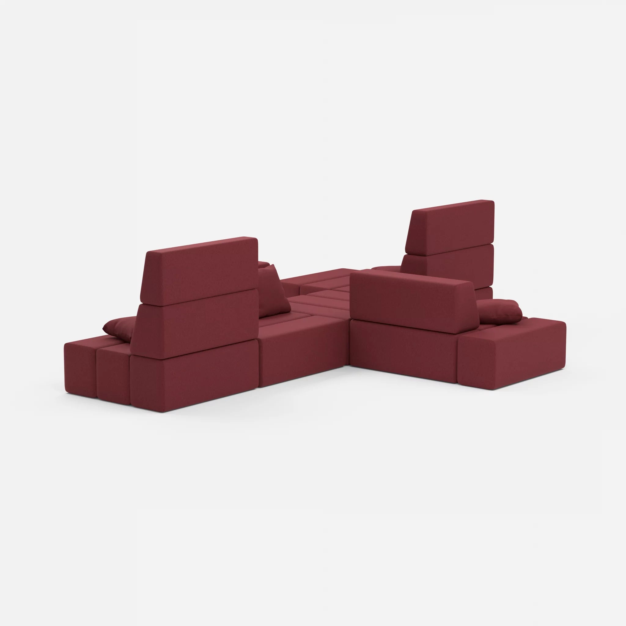 Sofalandschaft Bricks 8 dama0034 in Bordeaux von hinten