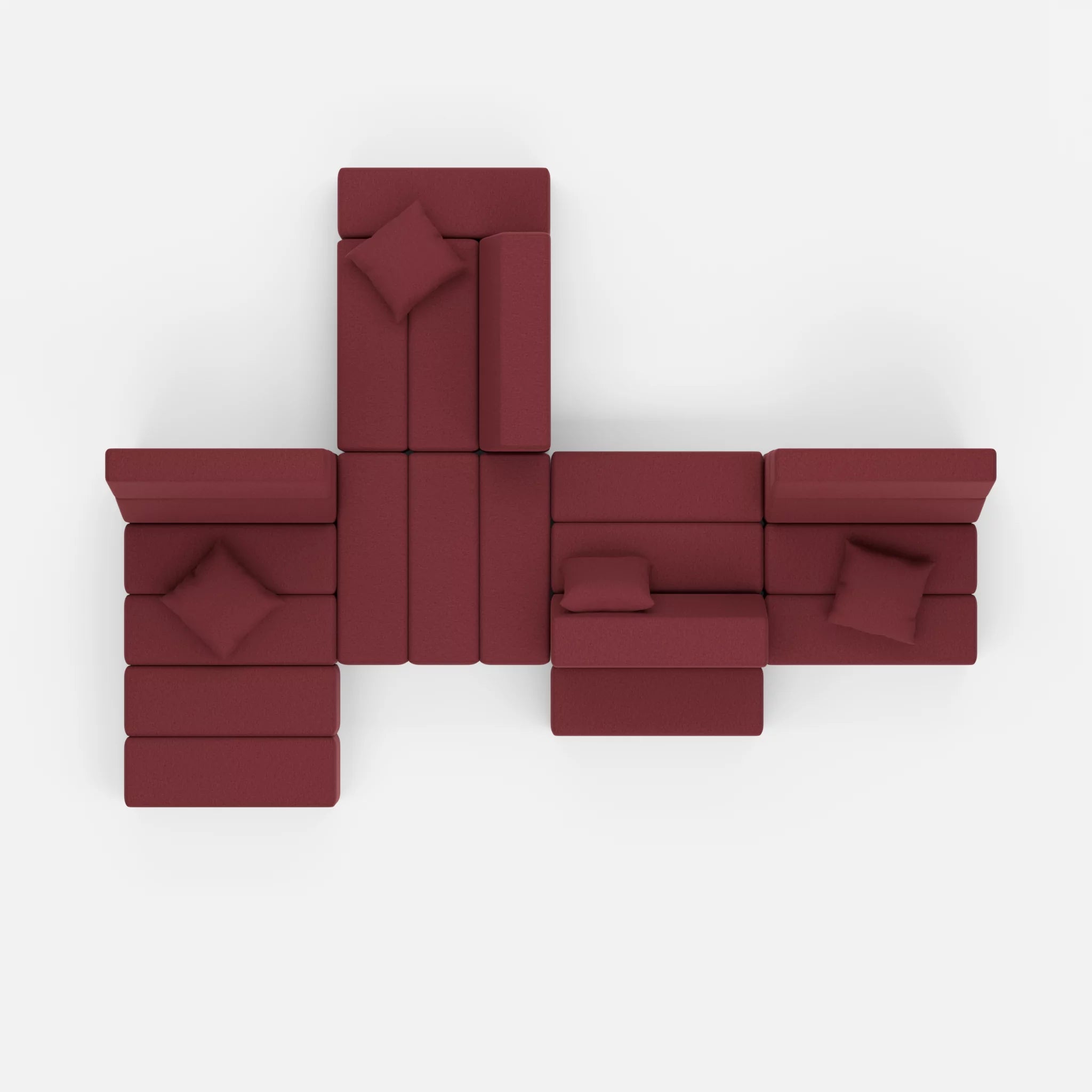 Sofalandschaft Bricks 8 dama0034 in Bordeaux von oben