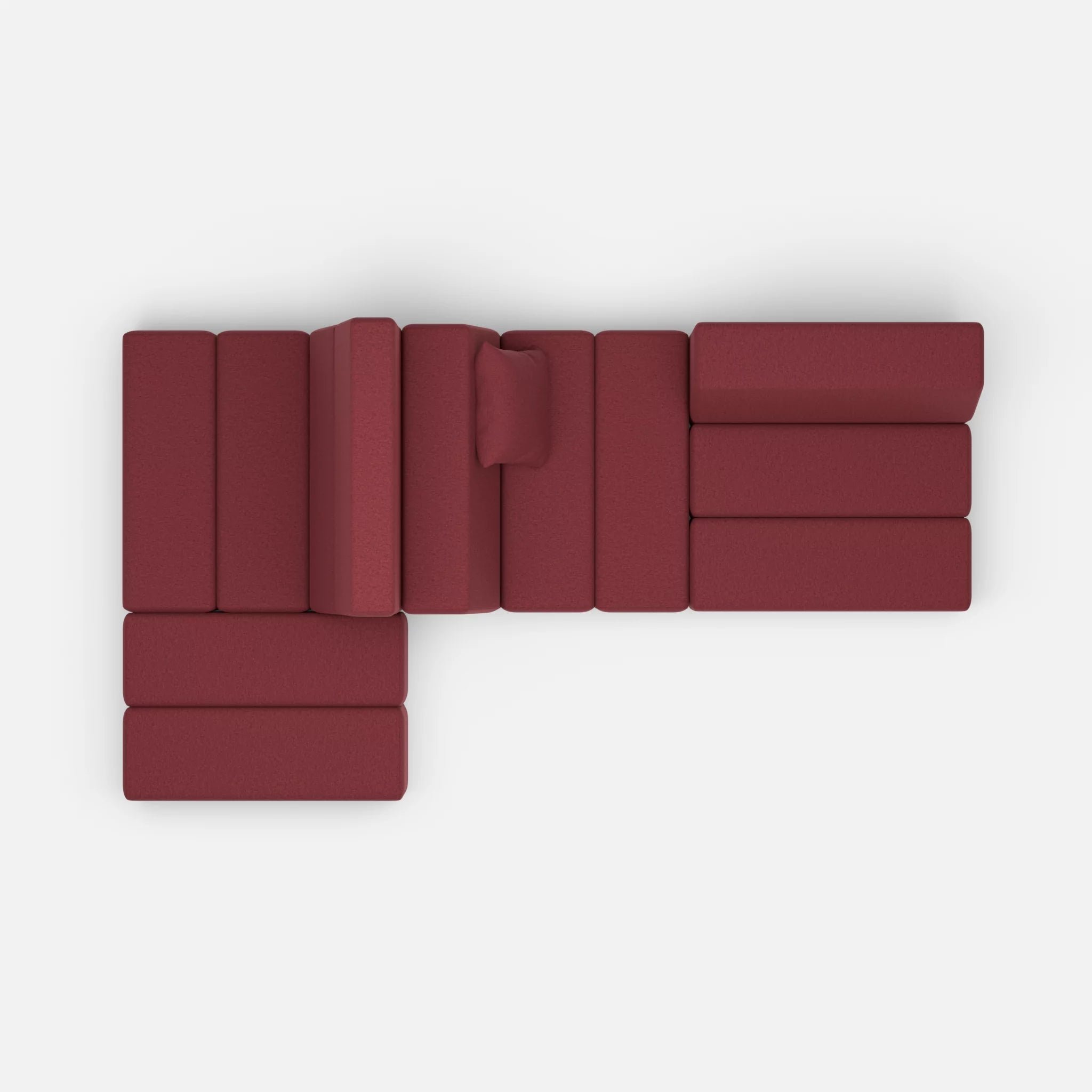 Sofalandschaft Bricks 9 dama0034 in Bordeaux von oben