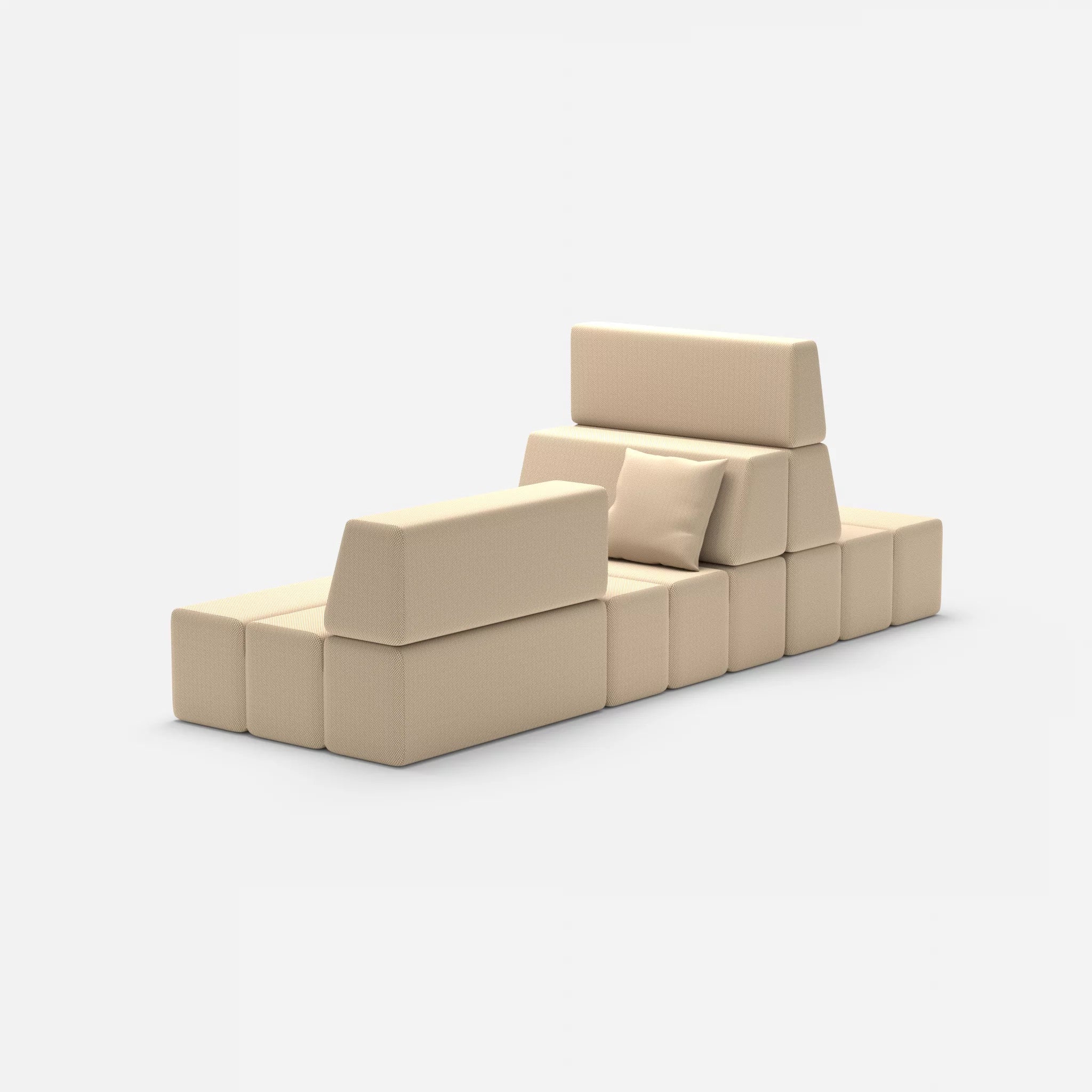 Sofalandschaft Bricks 9 novumcocos in Hellbraun von hinten
