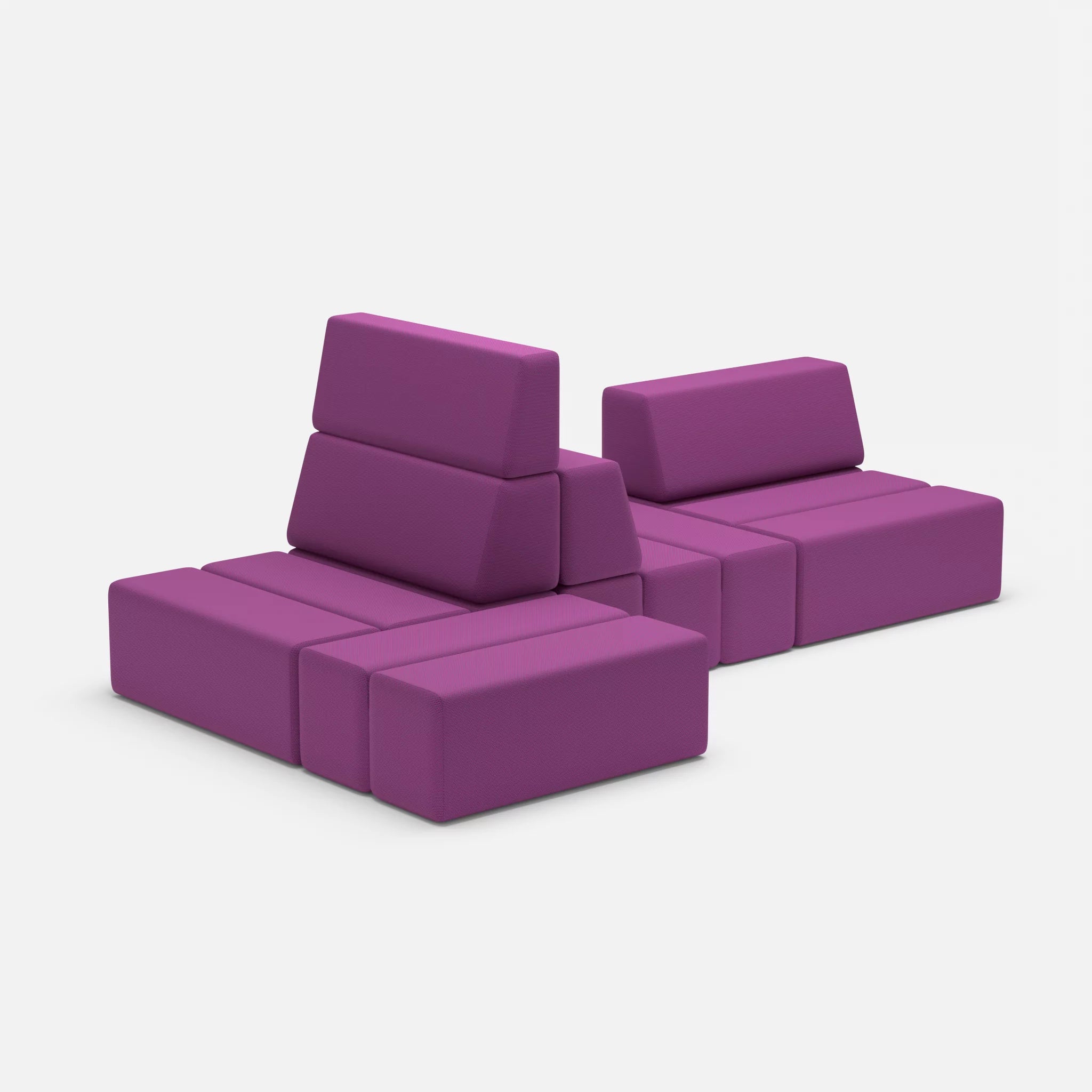 Sofalandschaft Bricks 9 novumviola in Violett von der Seite