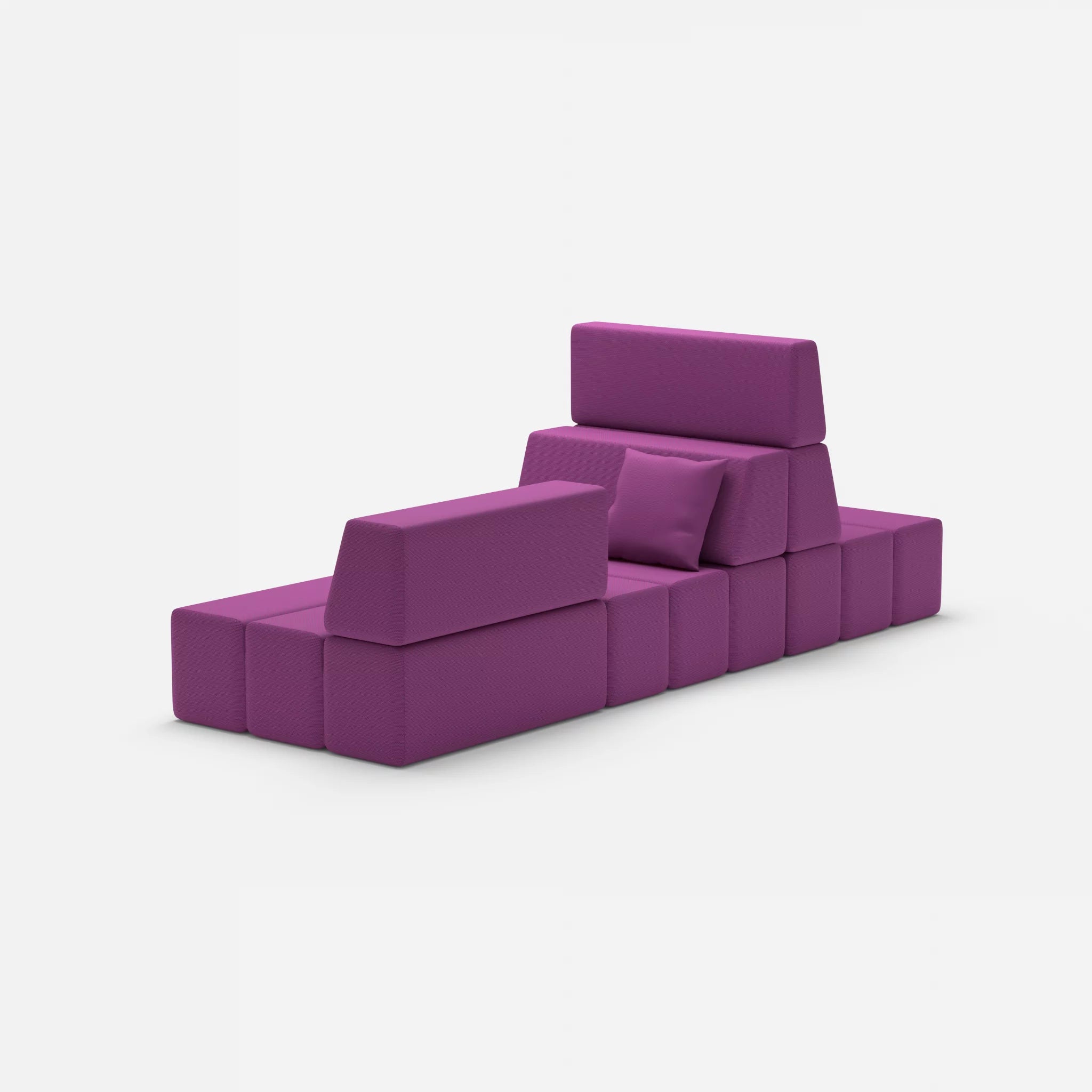 Sofalandschaft Bricks 9 novumviola in Violett von hinten