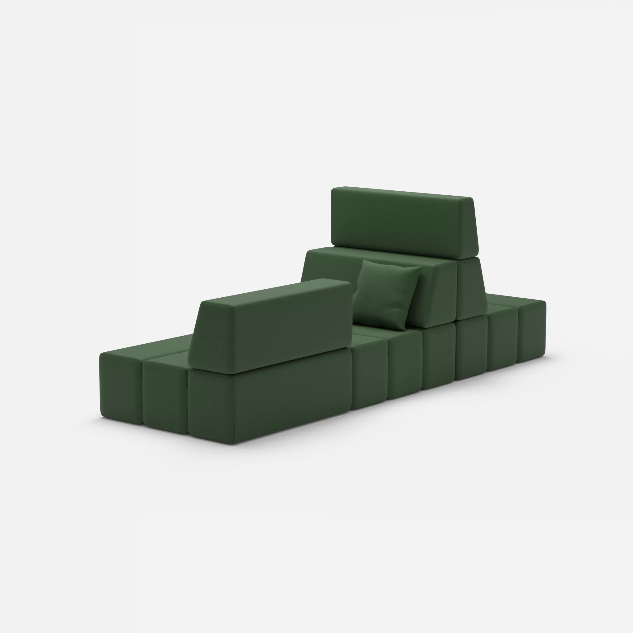 Sofalandschaft Bricks 9 radio7036 in Olive von hinten