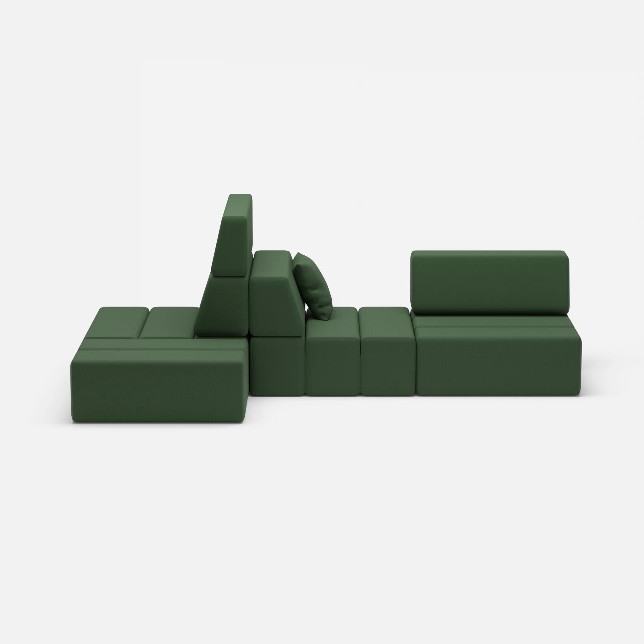 Sofalandschaft Bricks 9 radio7036 in Olive von vorne