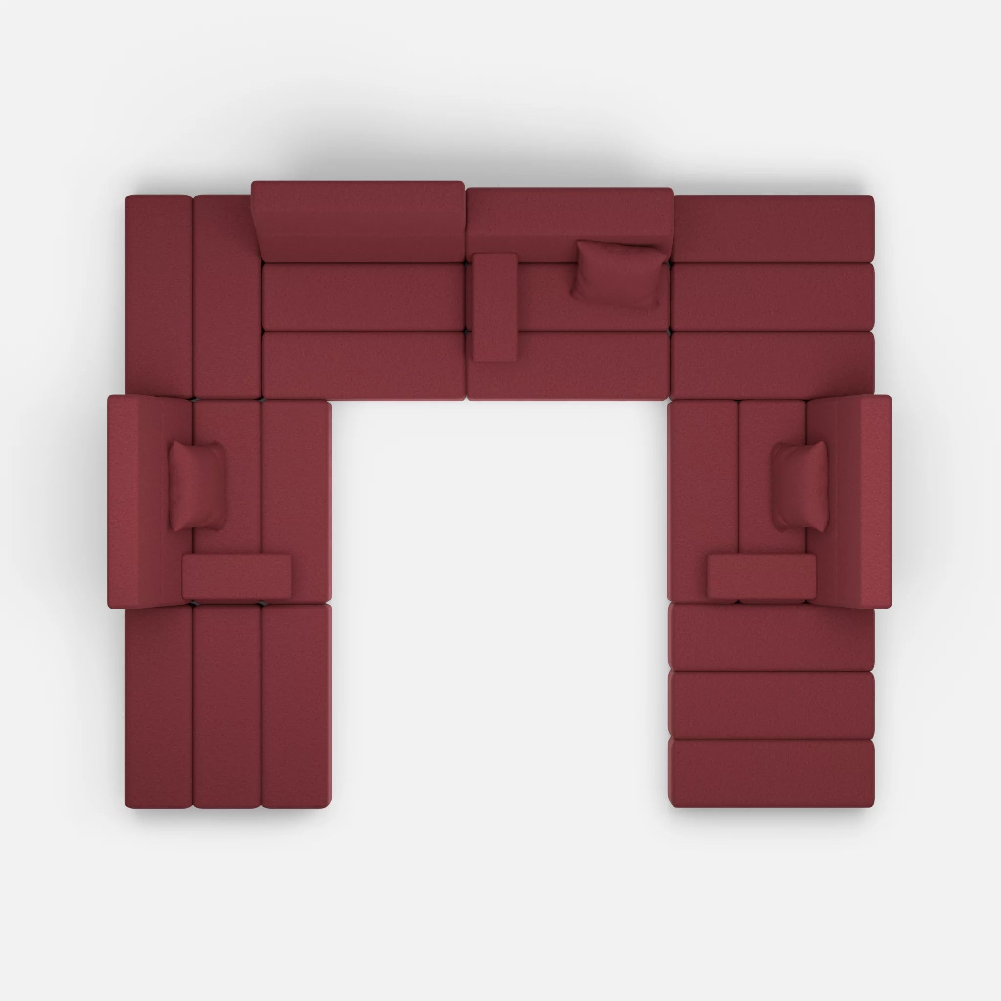 U Sofa Bricks 2 dama0034 in Bordeaux von oben