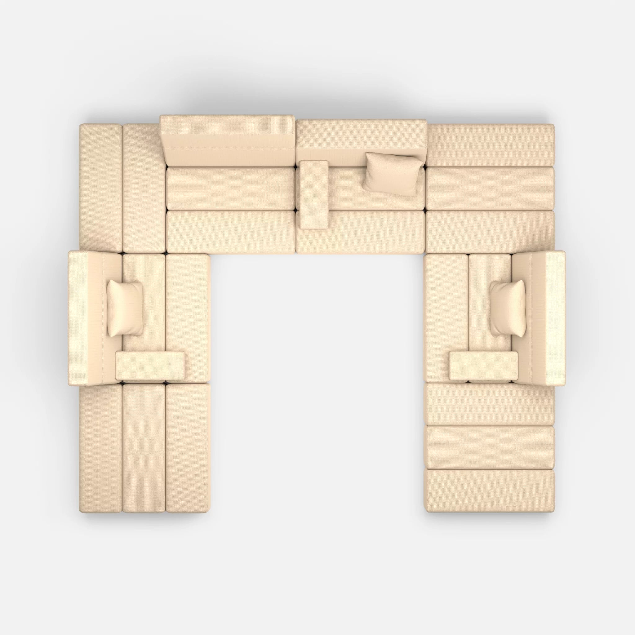 U Sofa Bricks 2 novumcocos in Hellbraun von oben