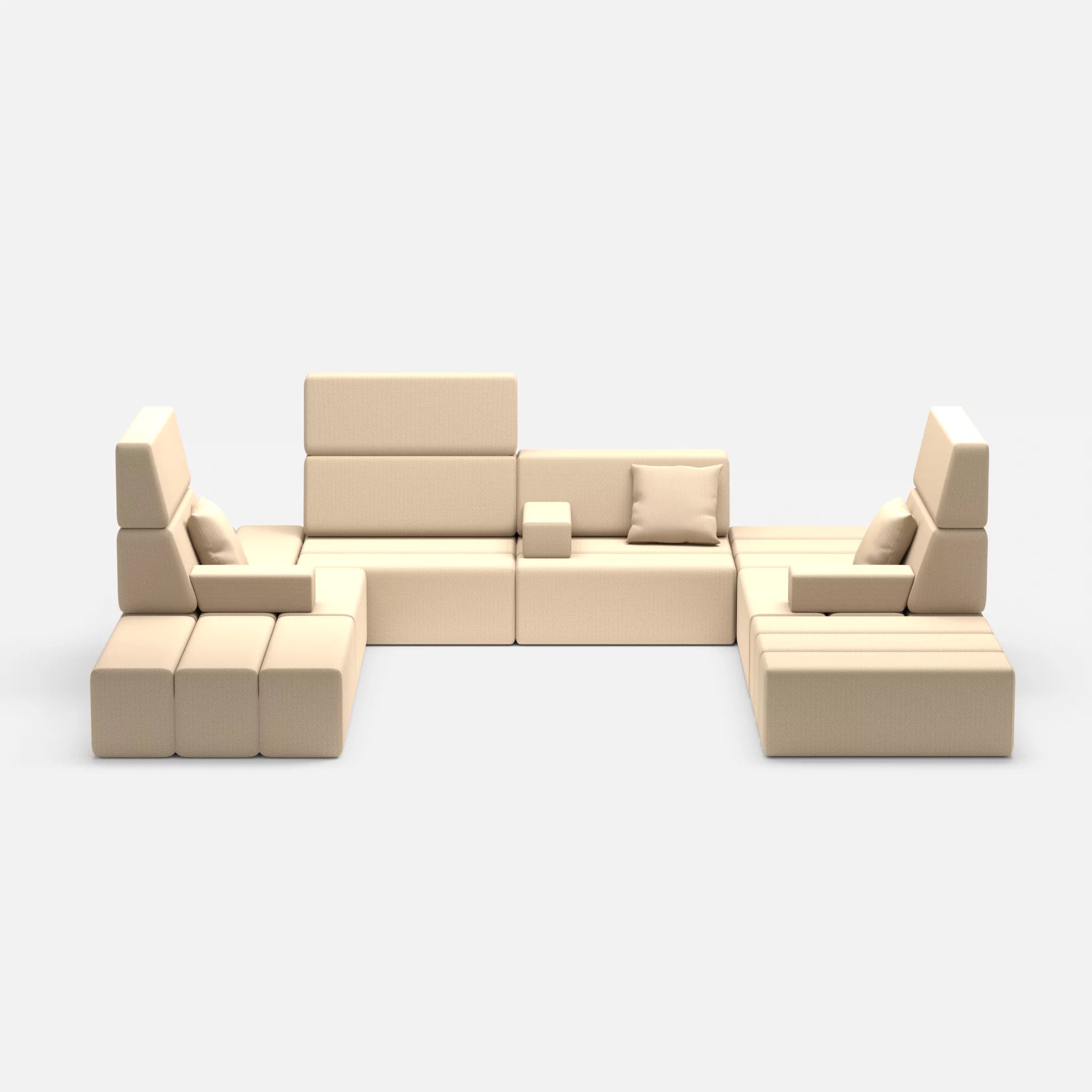 U Sofa Bricks 2 novumcocos in Hellbraun von vorne