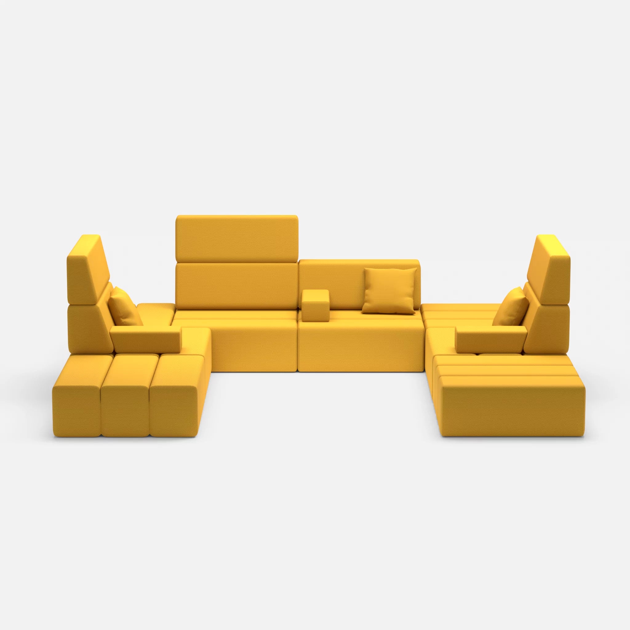 U Sofa Bricks 2 novumcurry in Curry von vorne