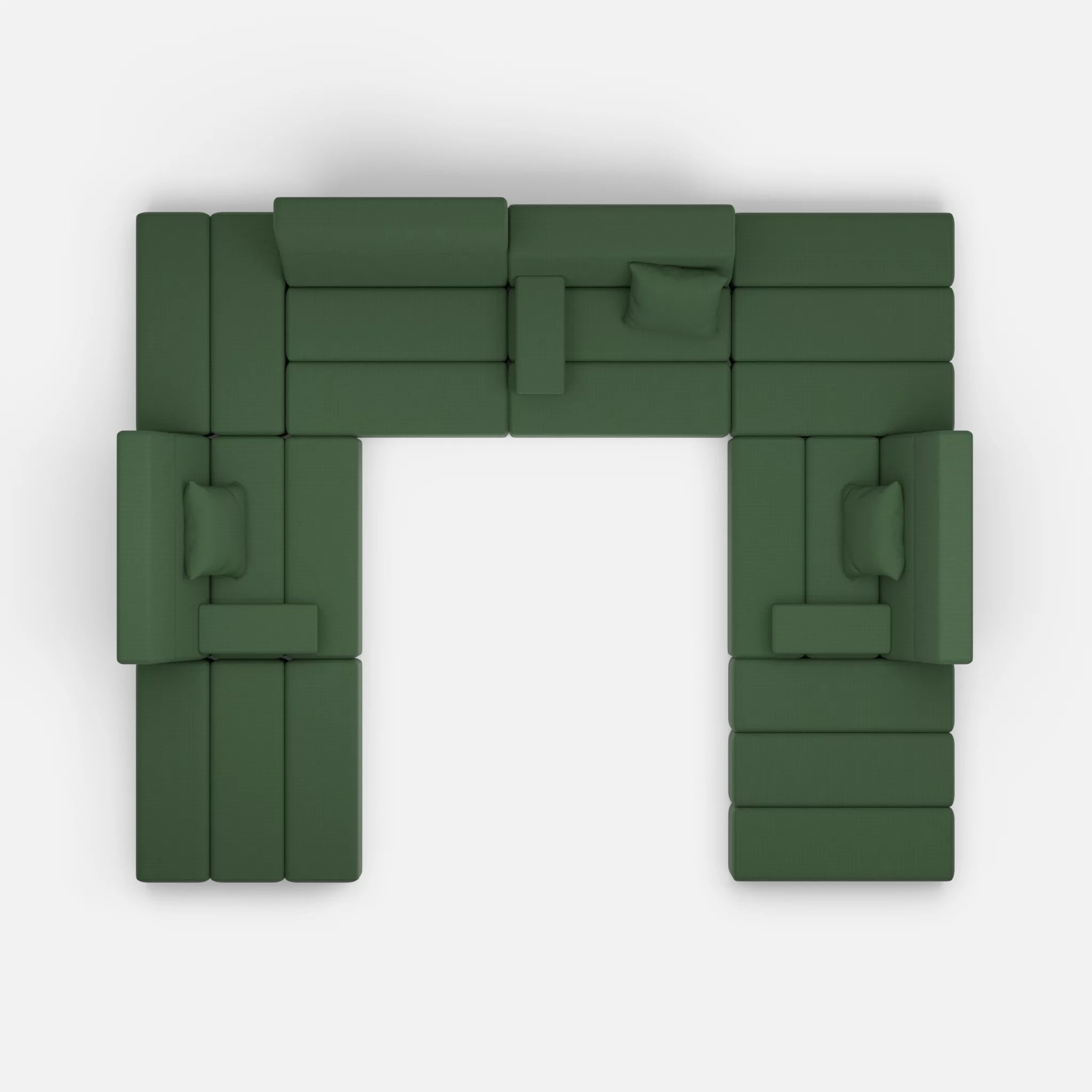 U Sofa Bricks 2 radio7036 in Olive von oben