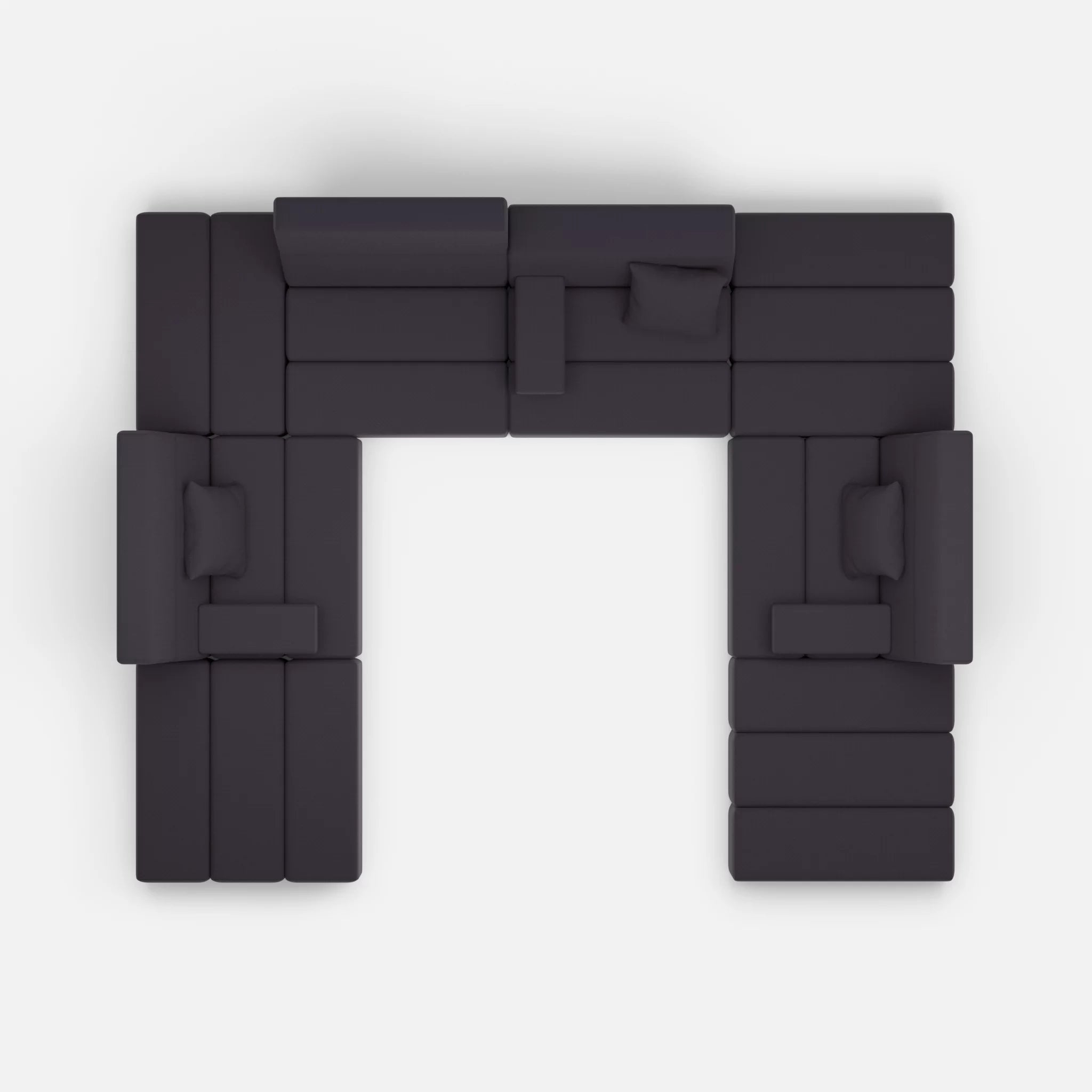 U Sofa Bricks 2 radio8517 in Anthrazit von oben
