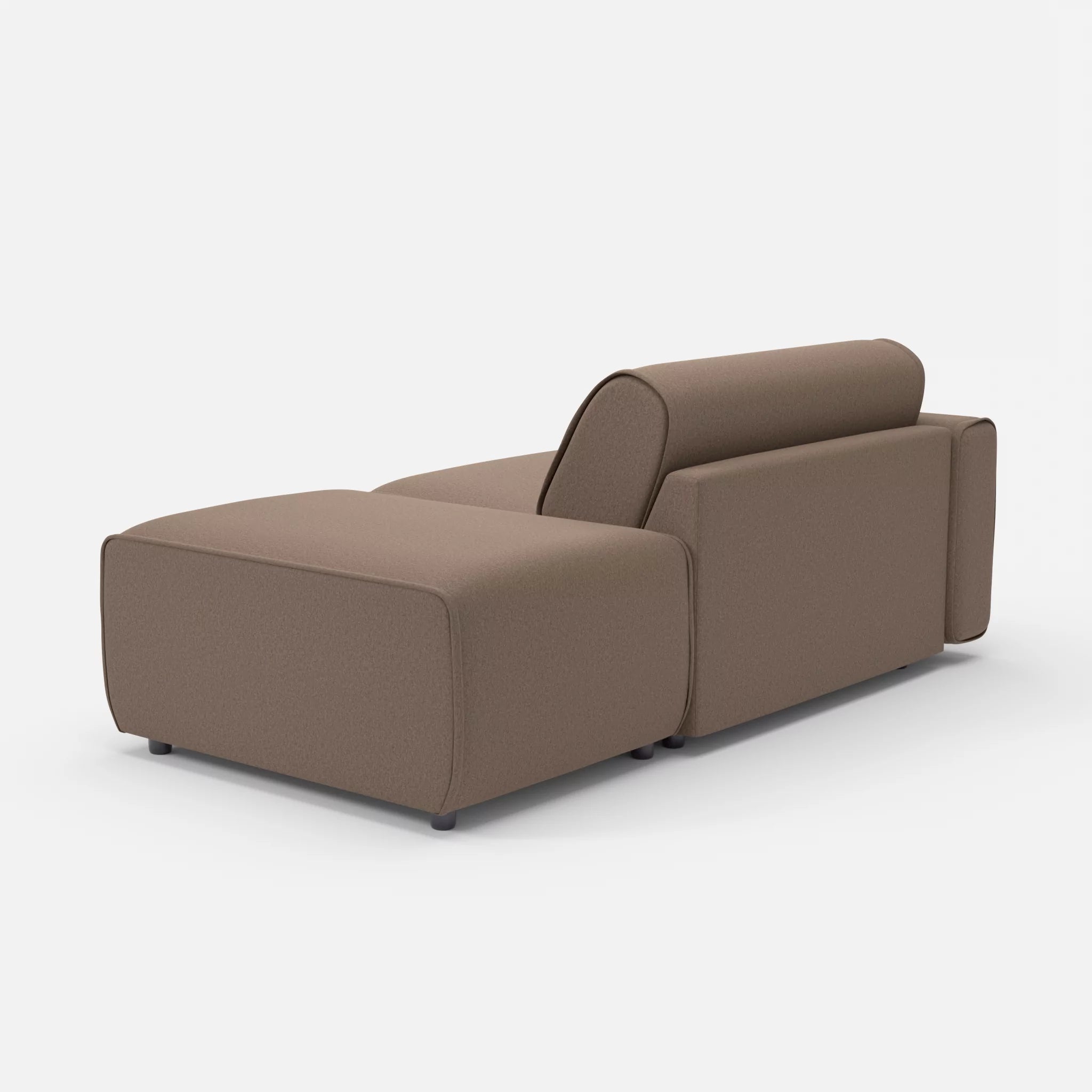 1 Sitzer Sofa Belleform mit offener Seite mit Armlehne 1 dama0051 in Braun von hinten