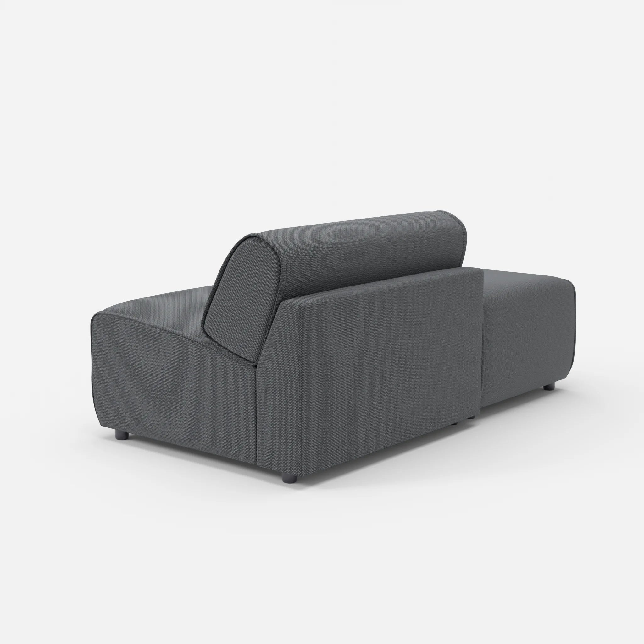 1 Sitzer Sofa Belleform mit offener Seite ohne Armlehne 1 credoasphalt in Anthrazit von hinten