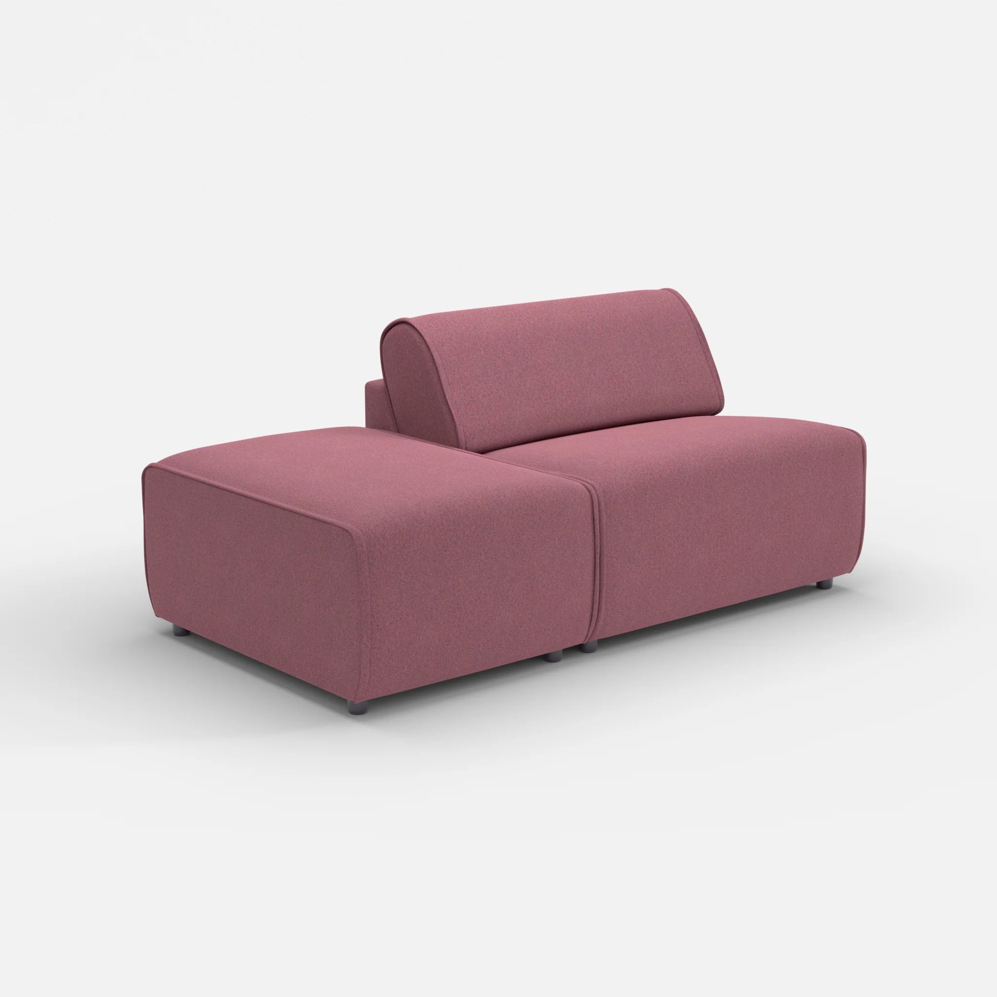1 Sitzer Sofa Belleform mit offener Seite ohne Armlehne 1 dama0041 in Violett von der Seite
