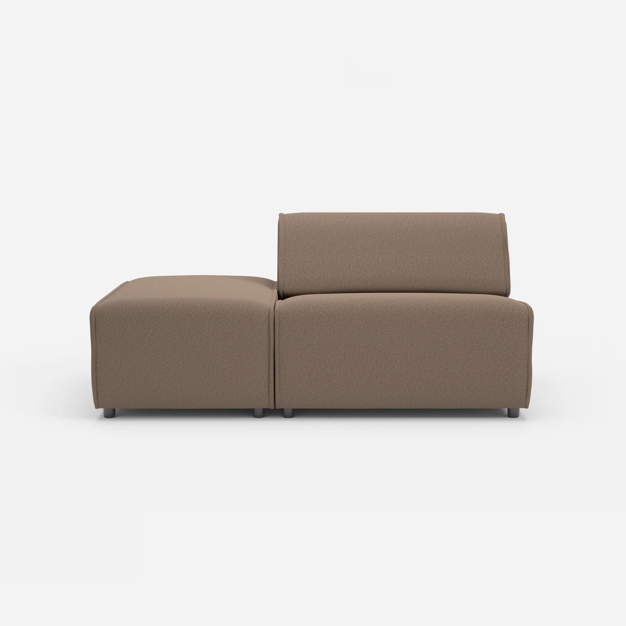 1 Sitzer Sofa Belleform mit offener Seite ohne Armlehne 1 dama0051 in Braun von vorne