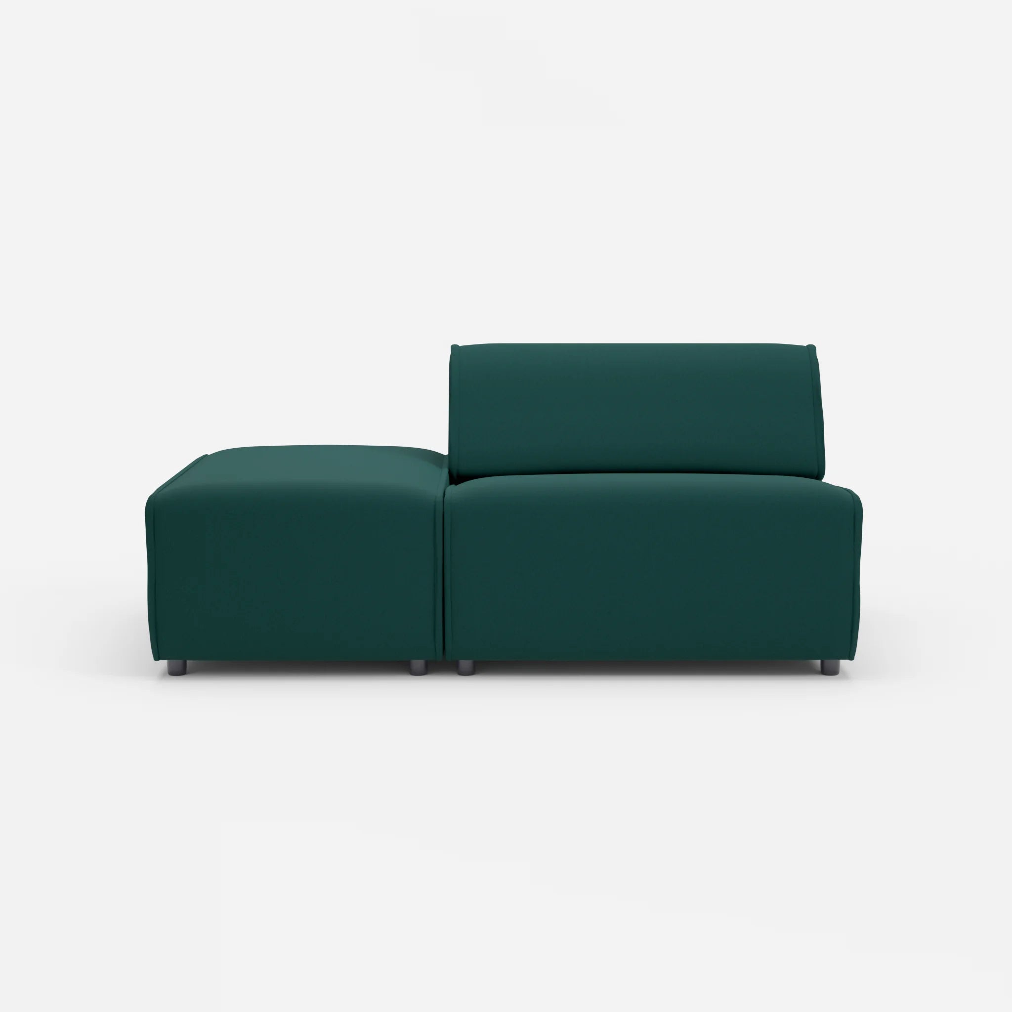 1 Sitzer Sofa Belleform mit offener Seite ohne Armlehne 1 dama0073 in Petrol von vorne