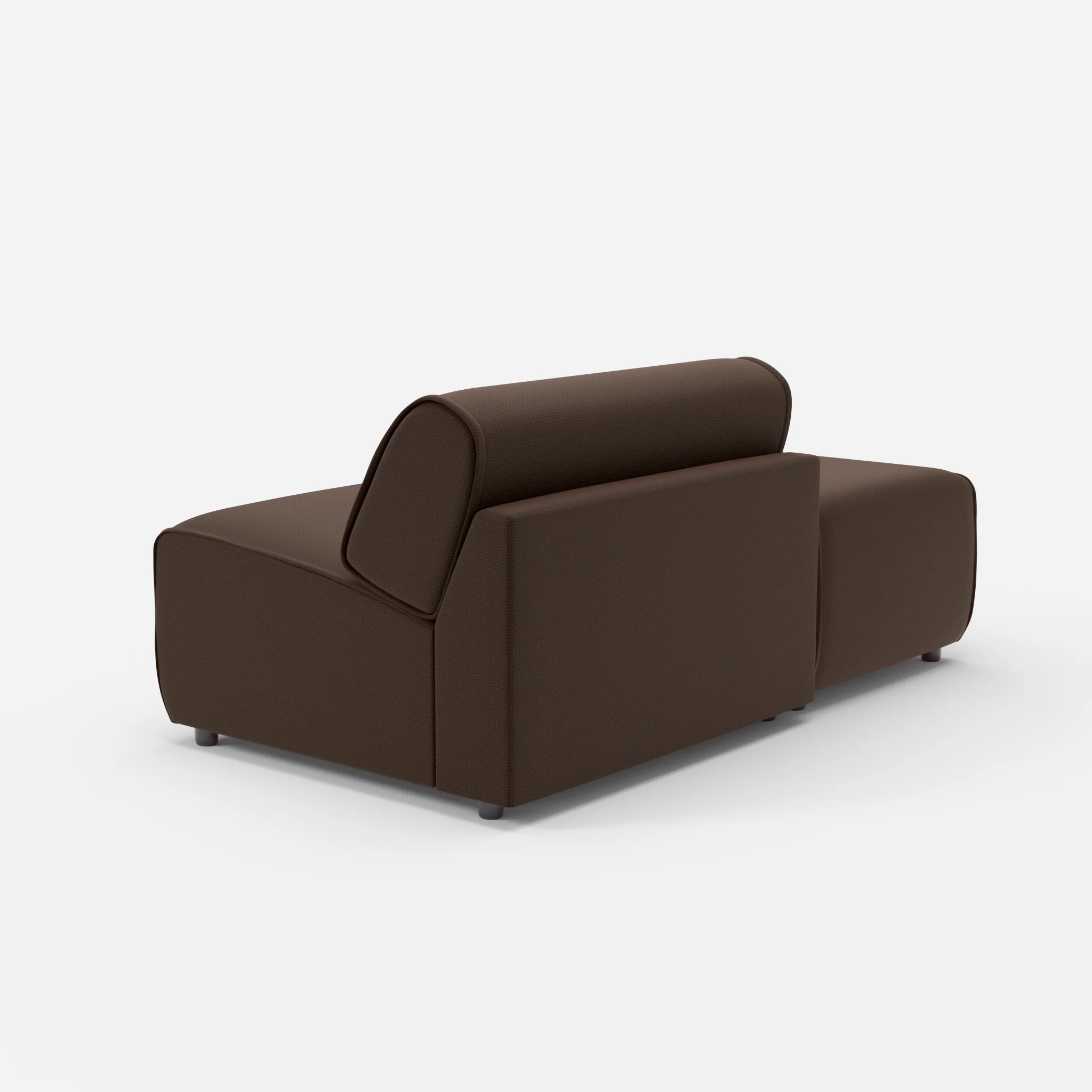 1 Sitzer Sofa Belleform mit offener Seite ohne Armlehne 1 nabucco2022 in Dunkelbraun von hinten