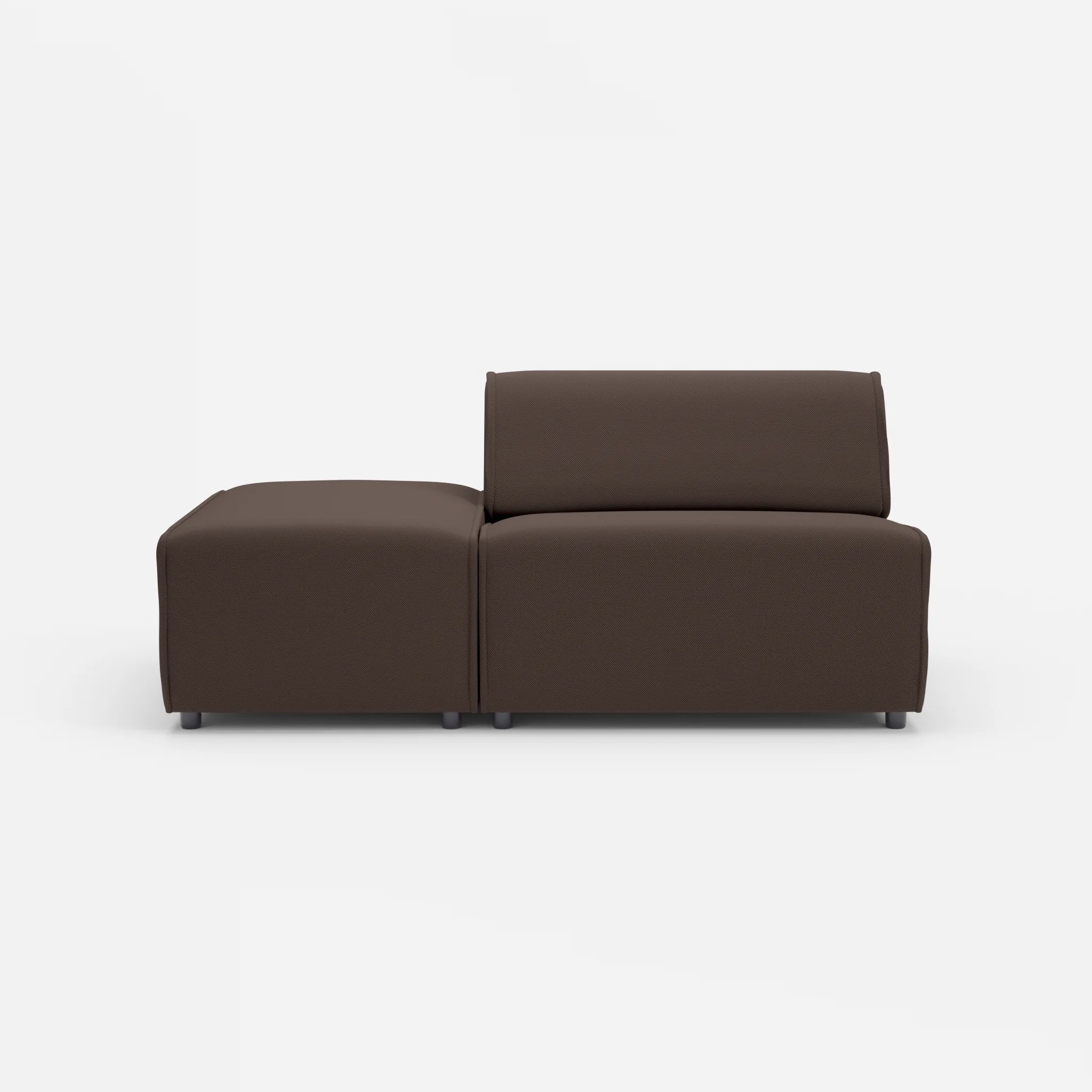 1 Sitzer Sofa Belleform mit offener Seite ohne Armlehne 1 novumrosewood in Dunkelbraun von vorne