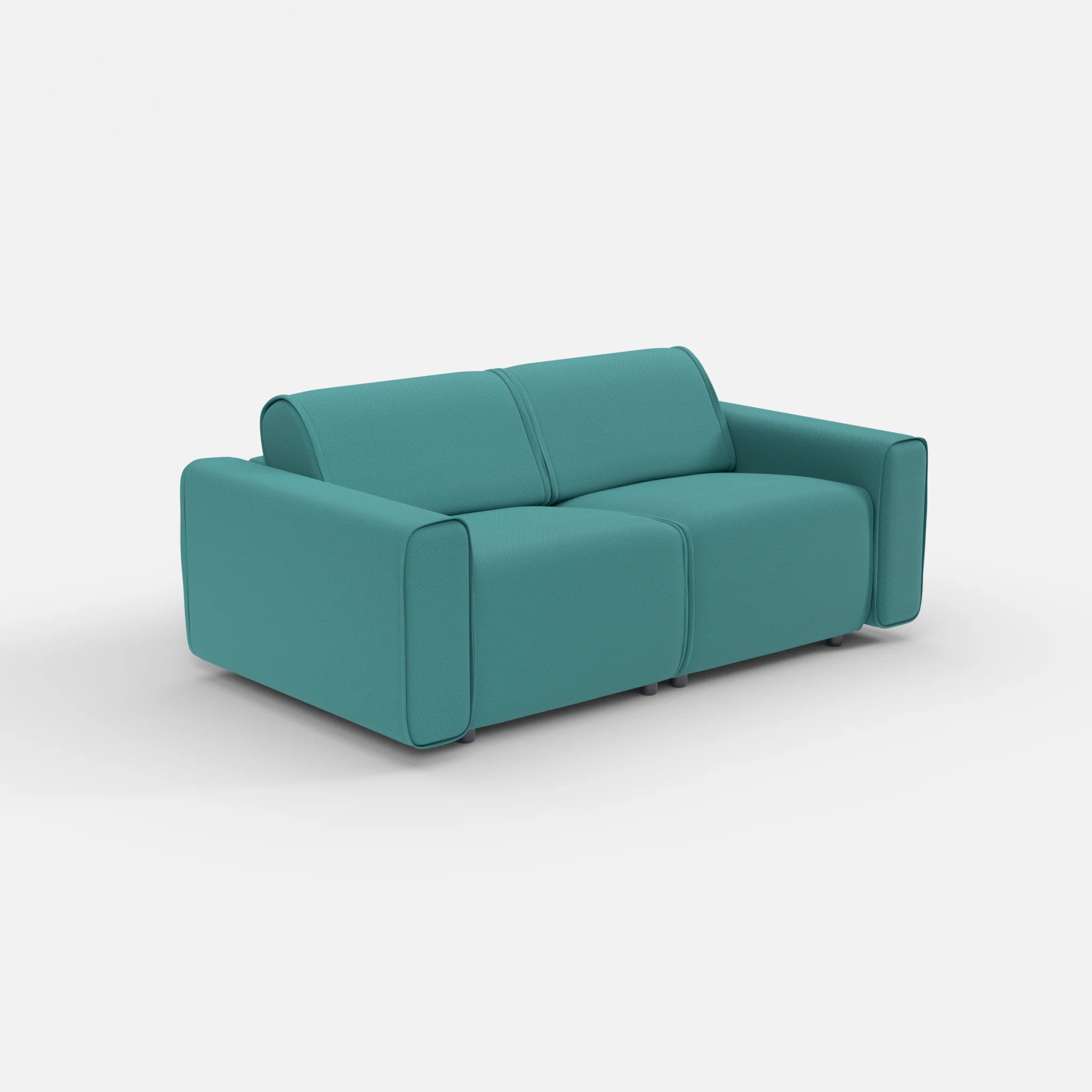 2 Sitzer Sofa Belleform mit breiter Armlehne 1 novumprisma in Türkis von der Seite