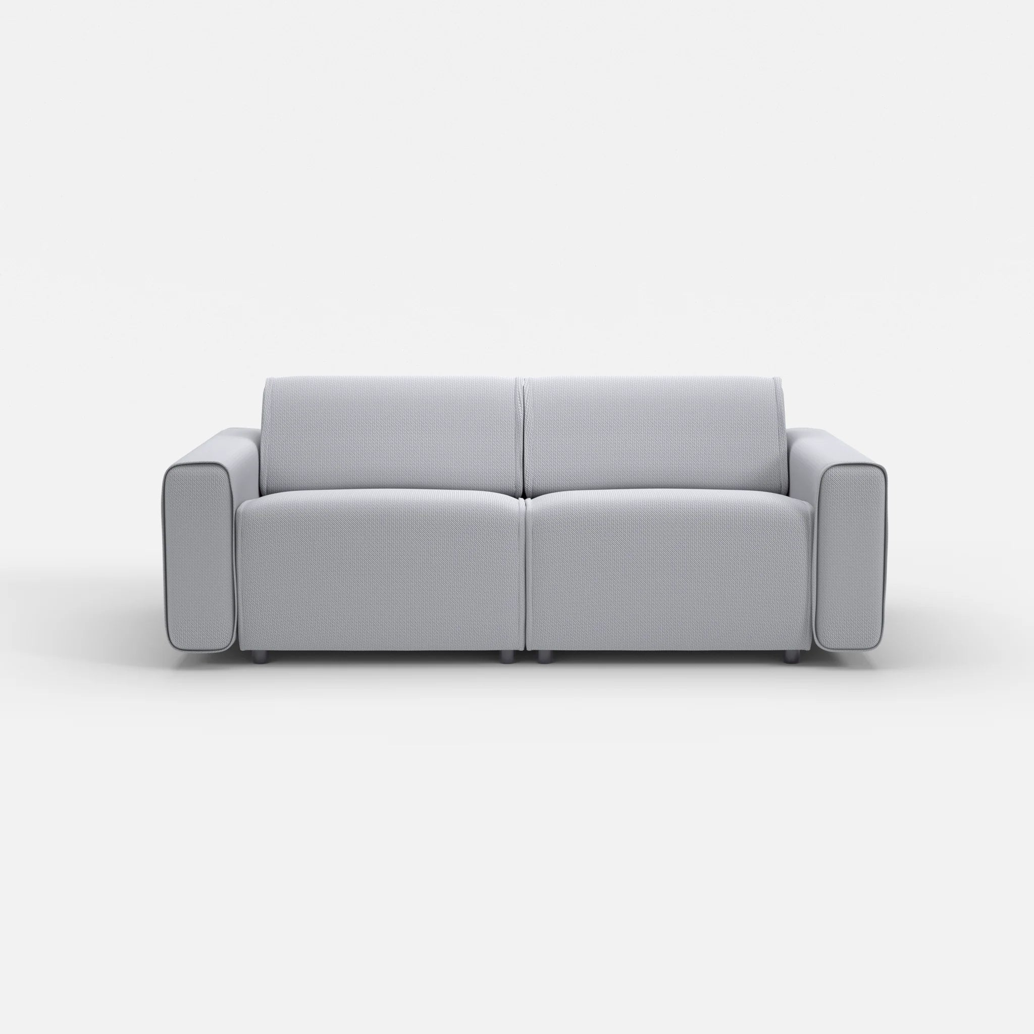 2 Sitzer Sofa Belleform mit breiter Armlehne 2 credochalk in Hellgrau von vorne