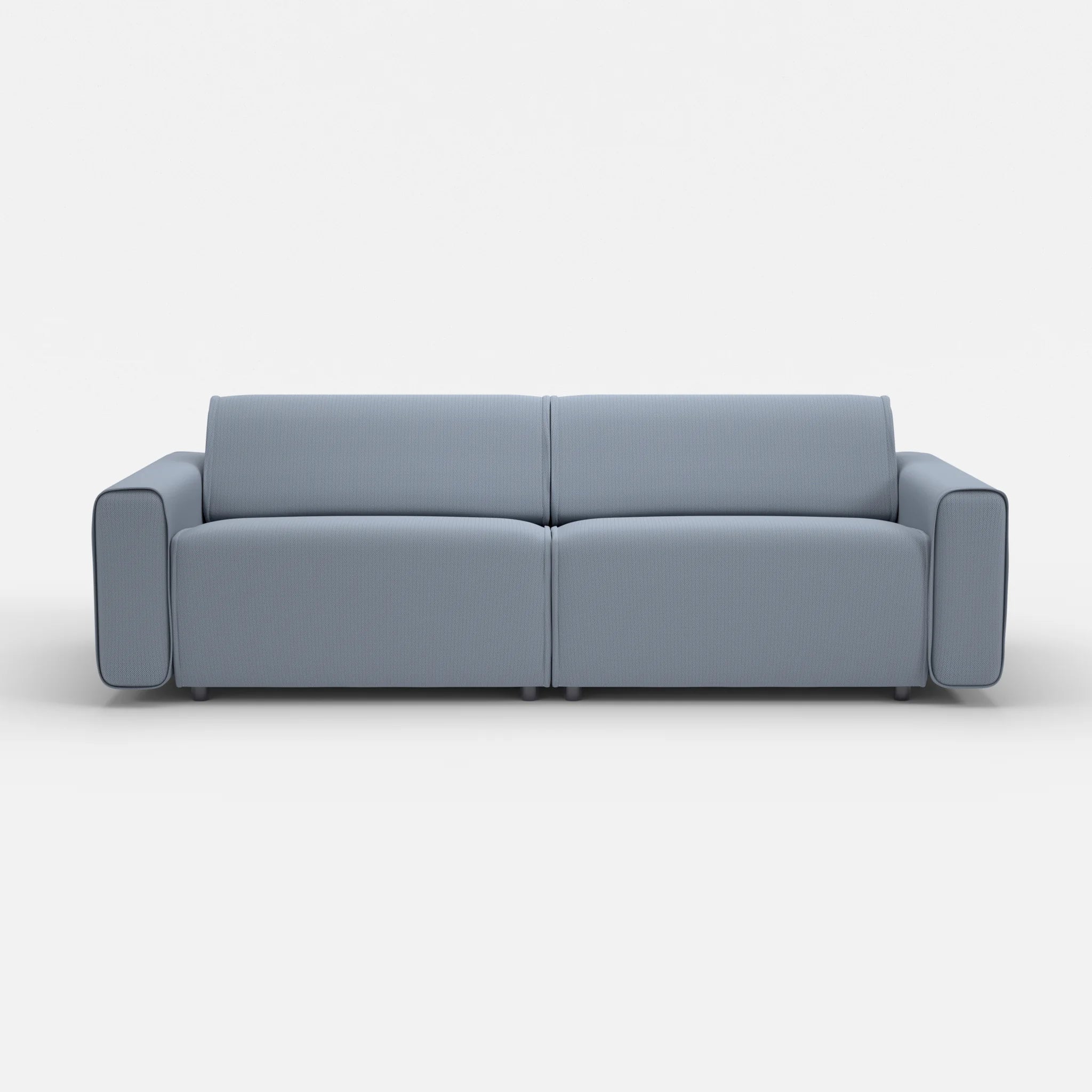 2 Sitzer Sofa Belleform mit breiter Armlehne 4 credosea in Blau von vorne