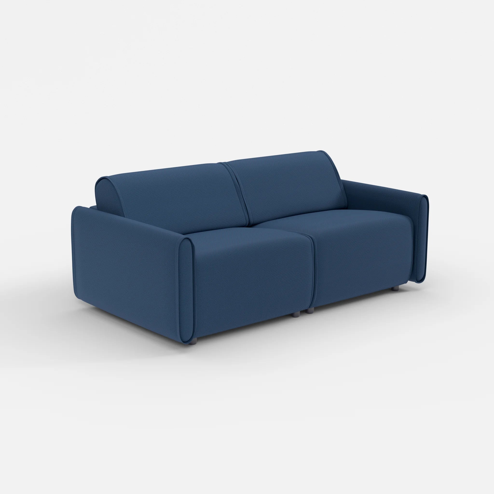 2 Sitzer Sofa Belleform mit schmaler Armlehne 2 novumamur in Navy von der Seite