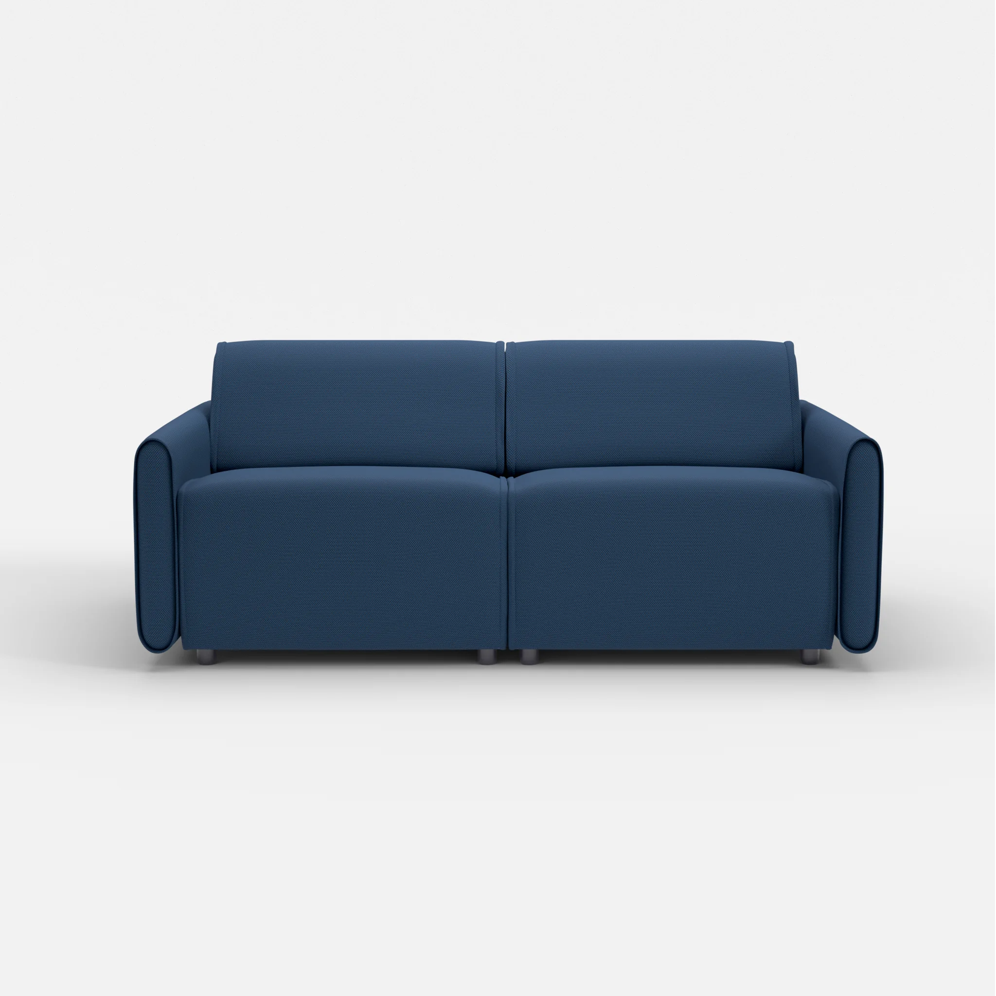 2 Sitzer Sofa Belleform mit schmaler Armlehne 2 novumamur in Navy von vorne