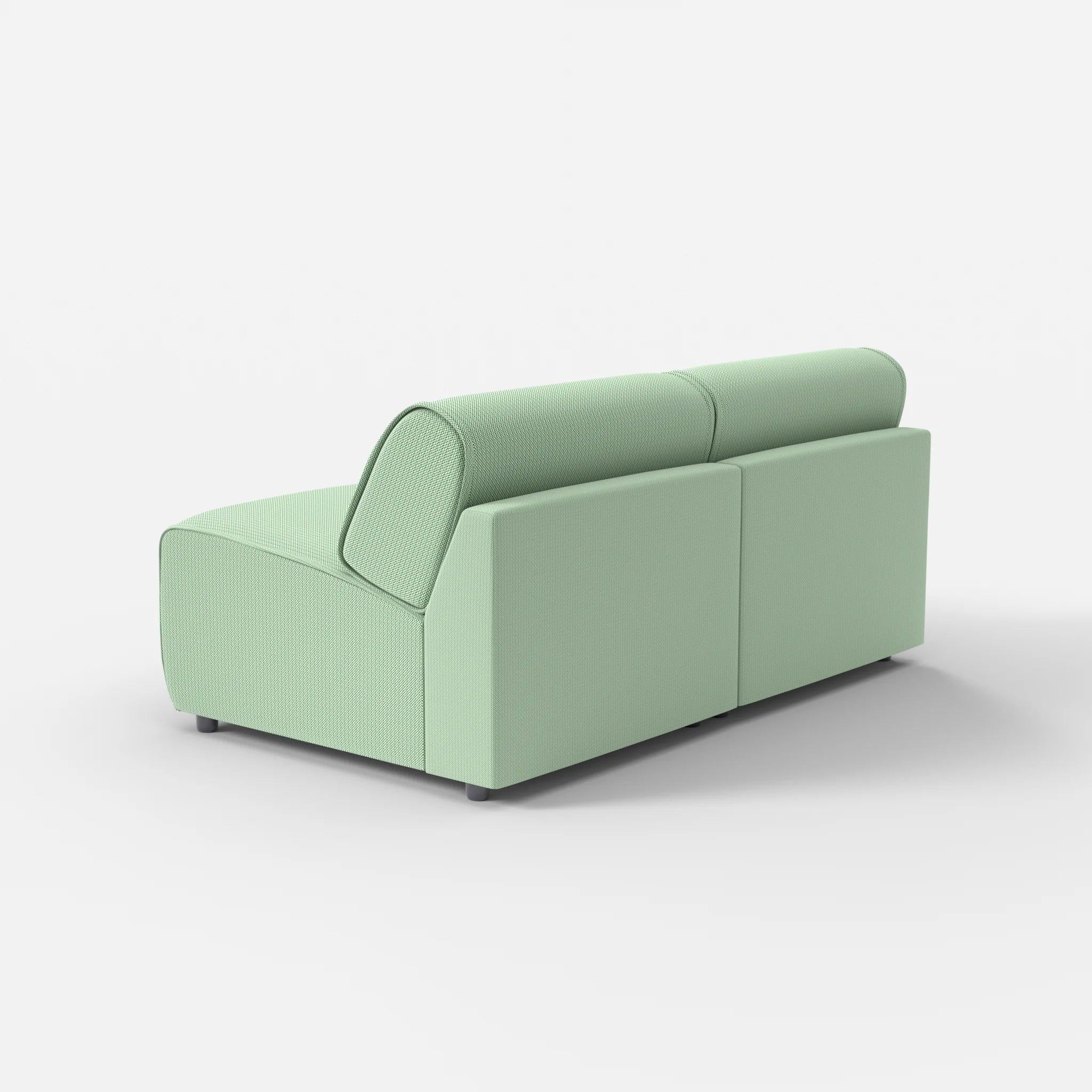 2 Sitzer Sofa Belleform ohne Armlehne 2 credoaloe in Hellgrün von hinten
