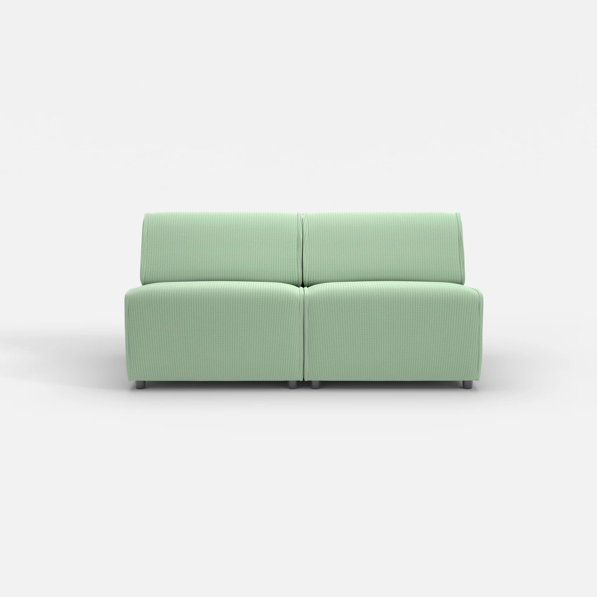 2 Sitzer Sofa Belleform ohne Armlehne 2 credoaloe in Hellgrün von vorne