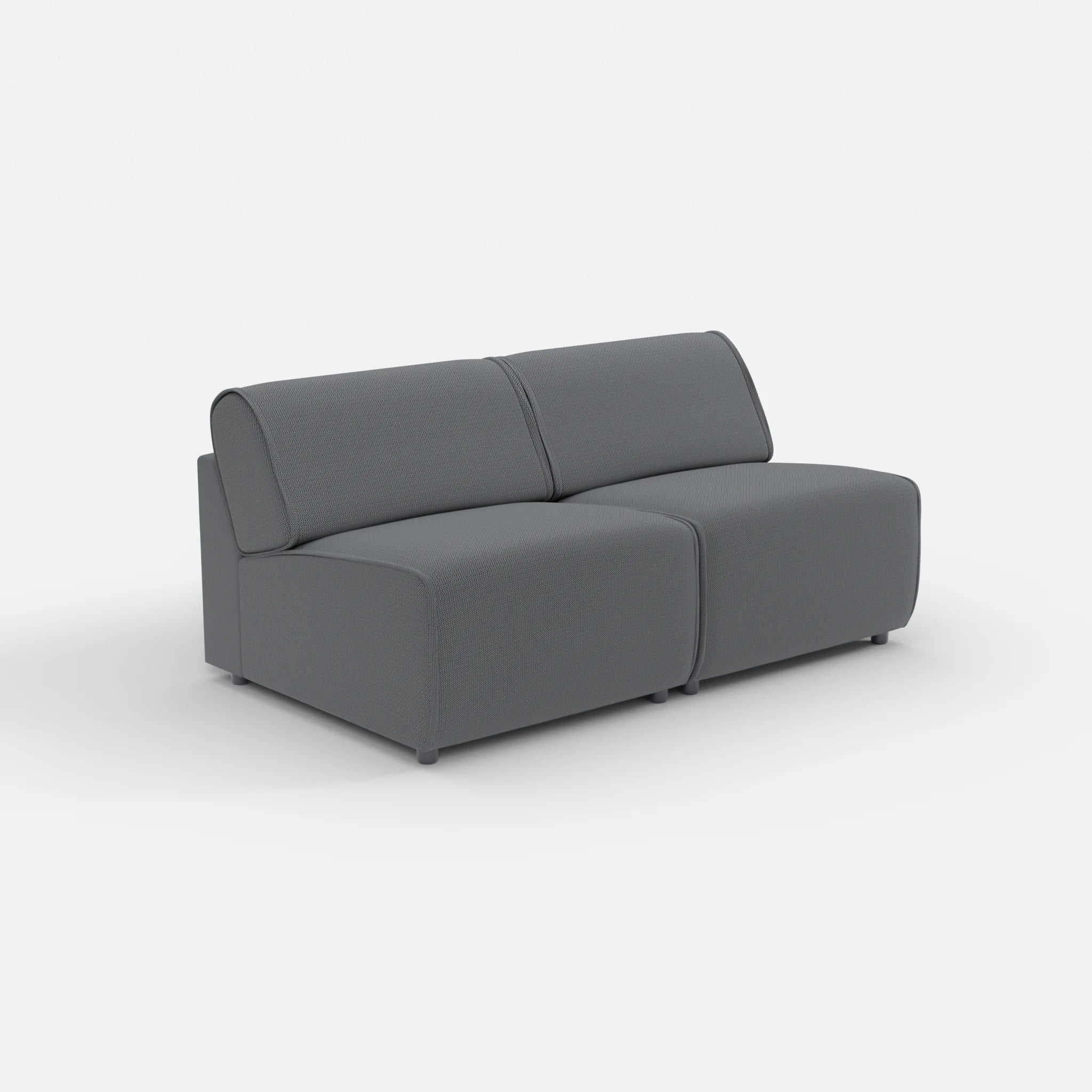 2 Sitzer Sofa Belleform ohne Armlehne 2 credoasphalt in Anthrazit von der Seite