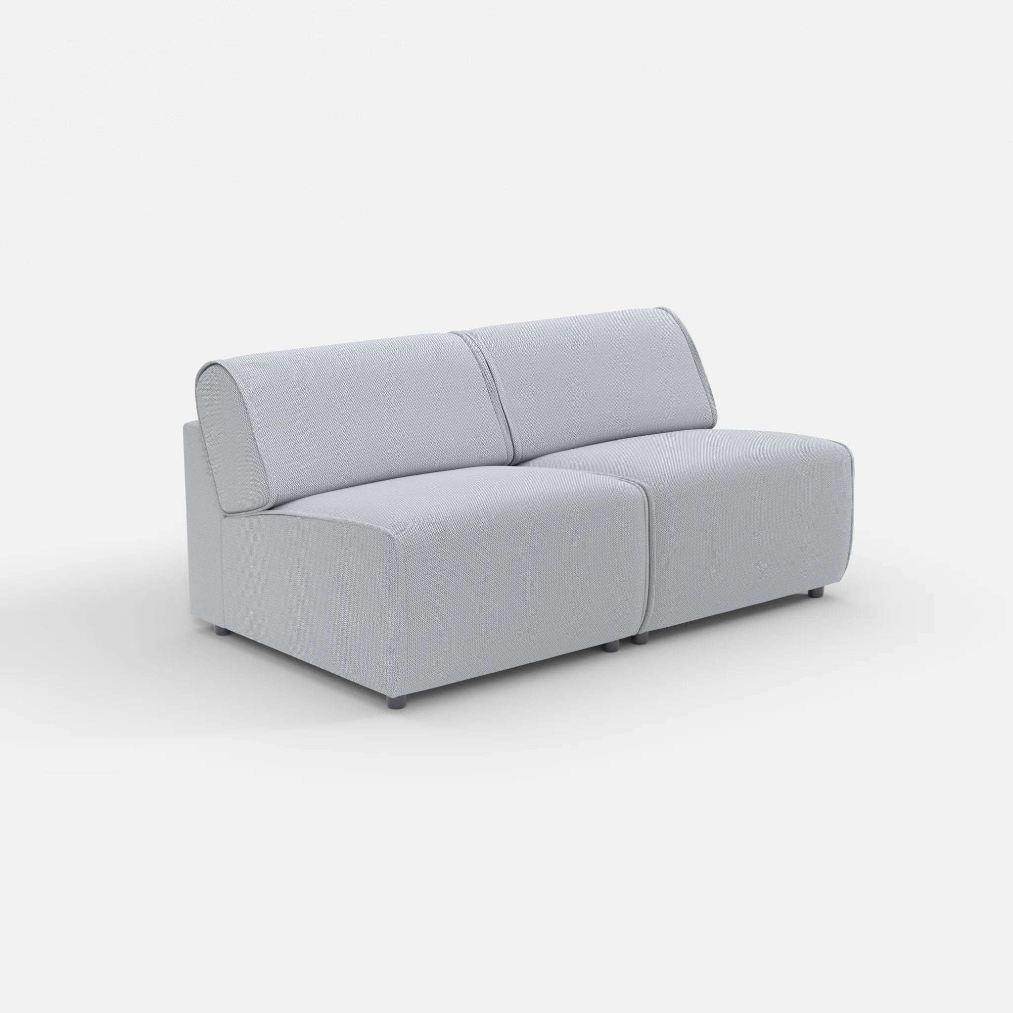 2 Sitzer Sofa Belleform ohne Armlehne 2 credochalk in Hellgrau von der Seite