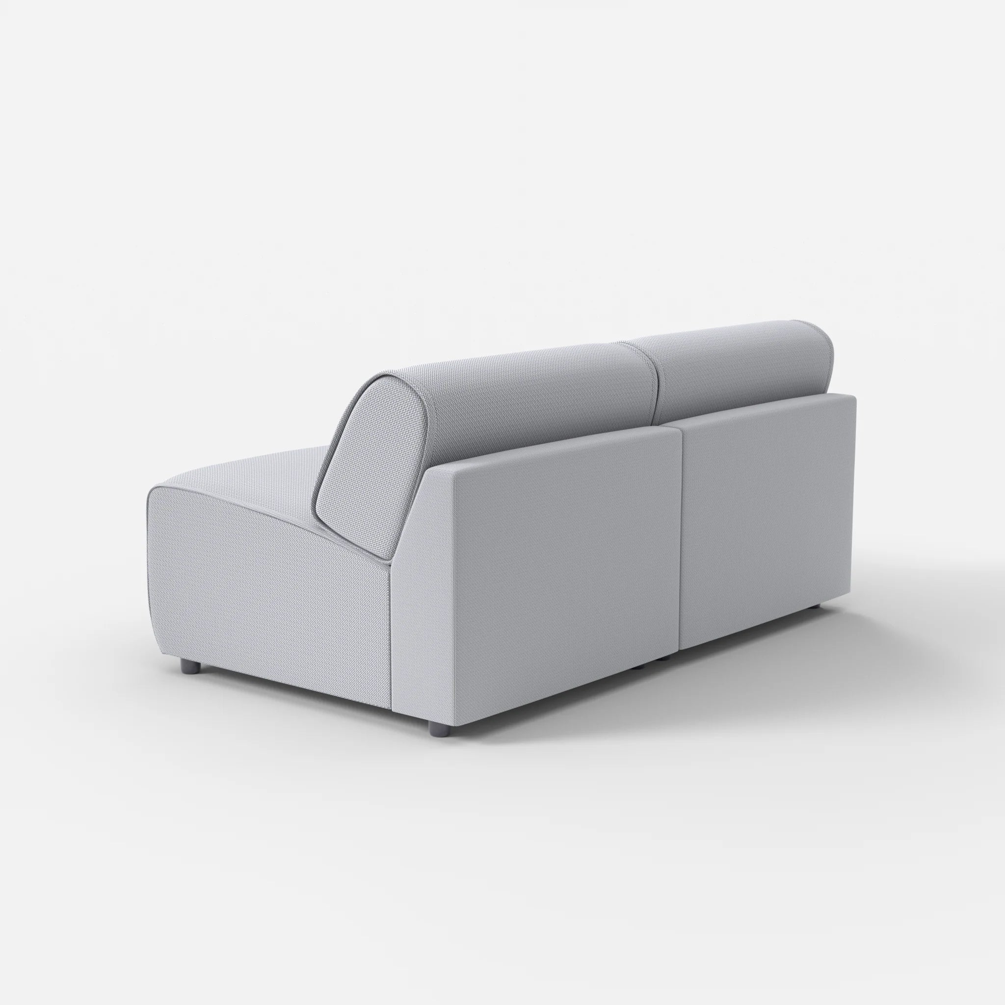 2 Sitzer Sofa Belleform ohne Armlehne 2 credochalk in Hellgrau von hinten