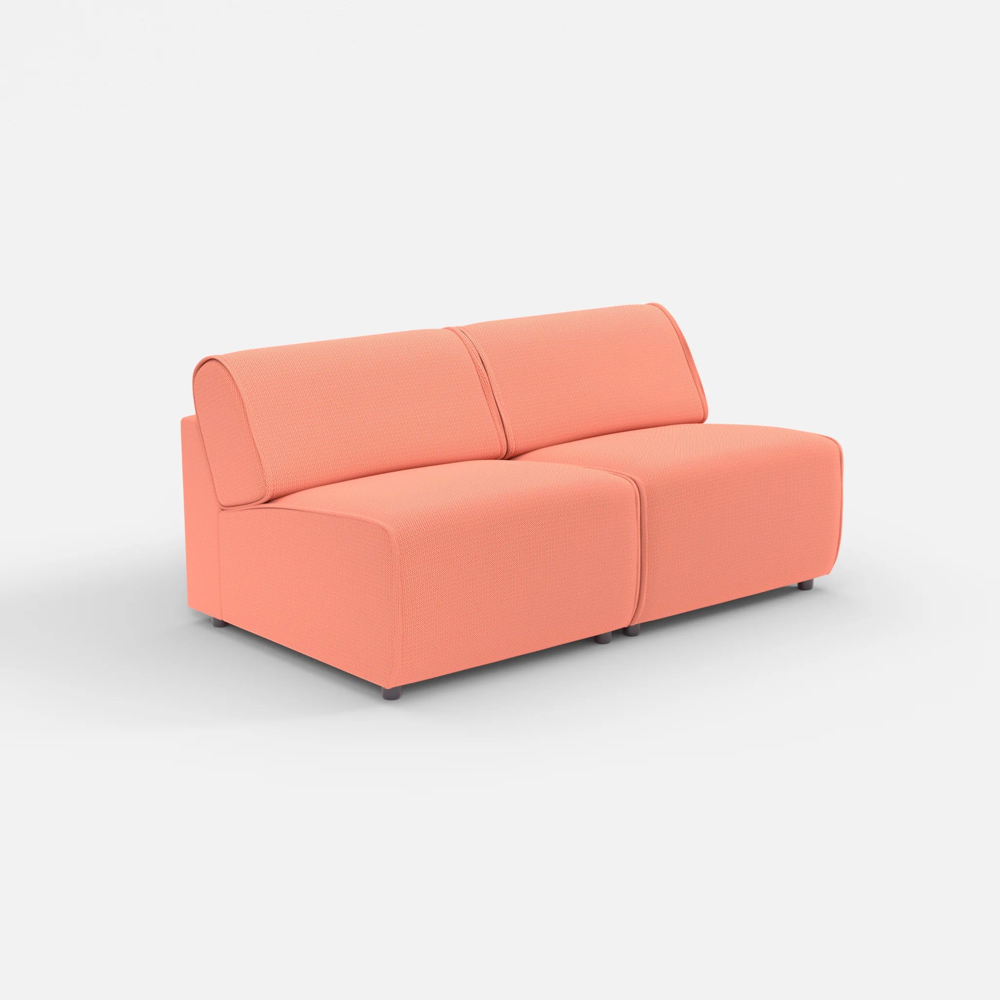 2 Sitzer Sofa Belleform ohne Armlehne 2 credograpefruit in Coral von der Seite