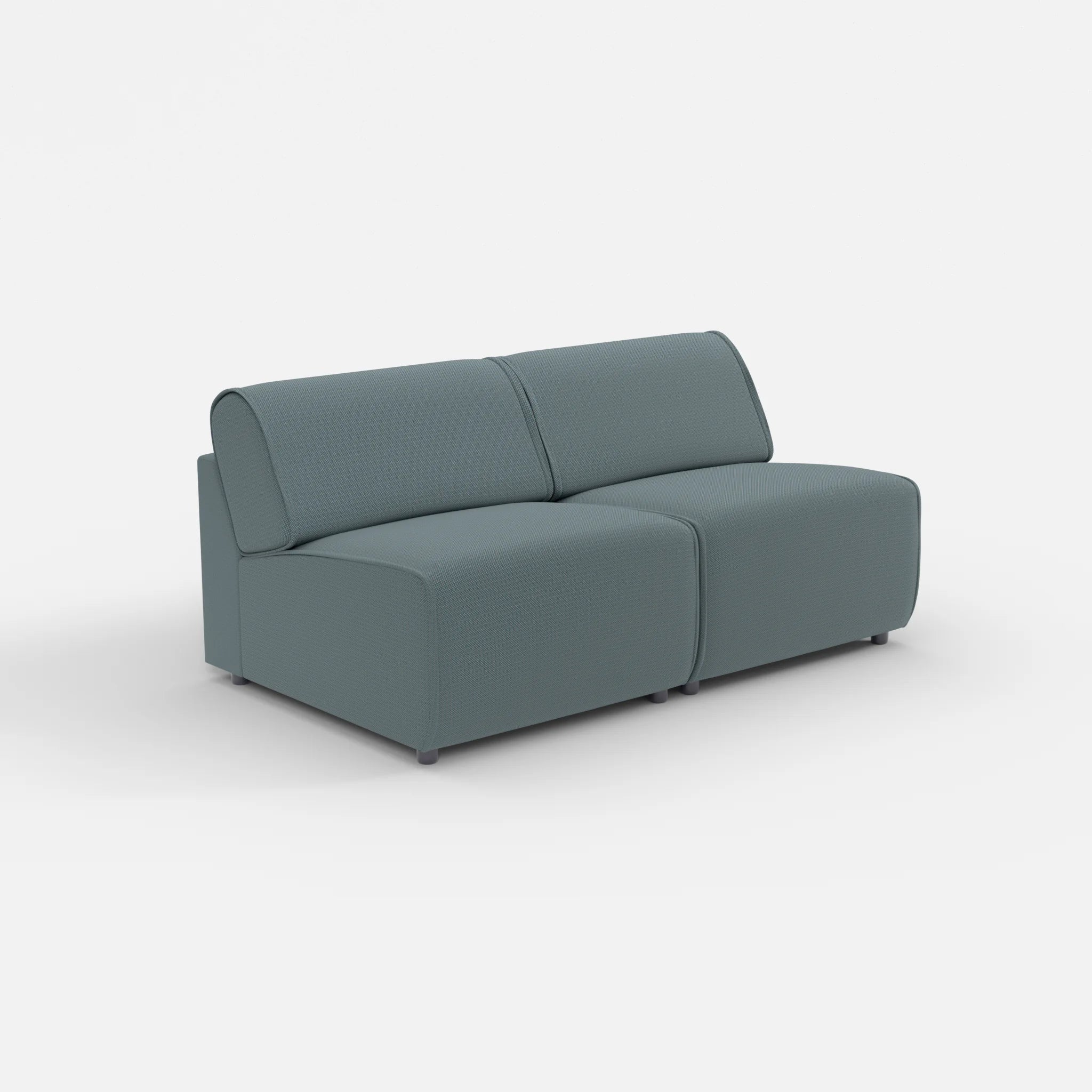 2 Sitzer Sofa Belleform ohne Armlehne 2 credojaspis in Türkis von der Seite