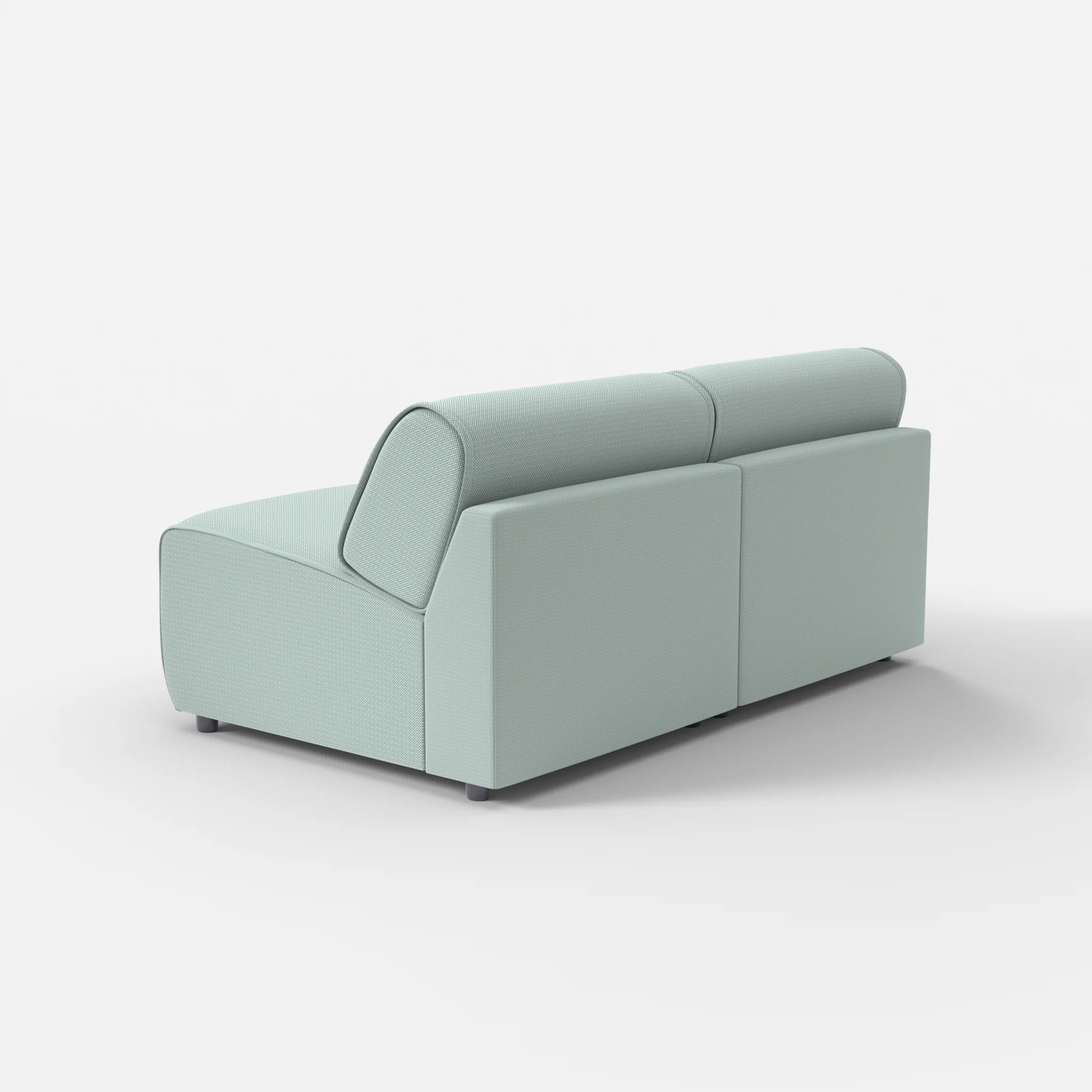 2 Sitzer Sofa Belleform ohne Armlehne 2 credolake in Graublau von hinten
