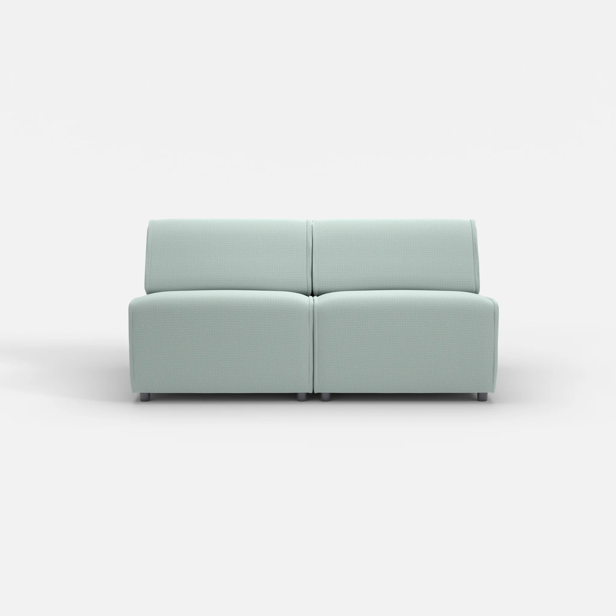 2 Sitzer Sofa Belleform ohne Armlehne 2 credolake in Graublau von vorne