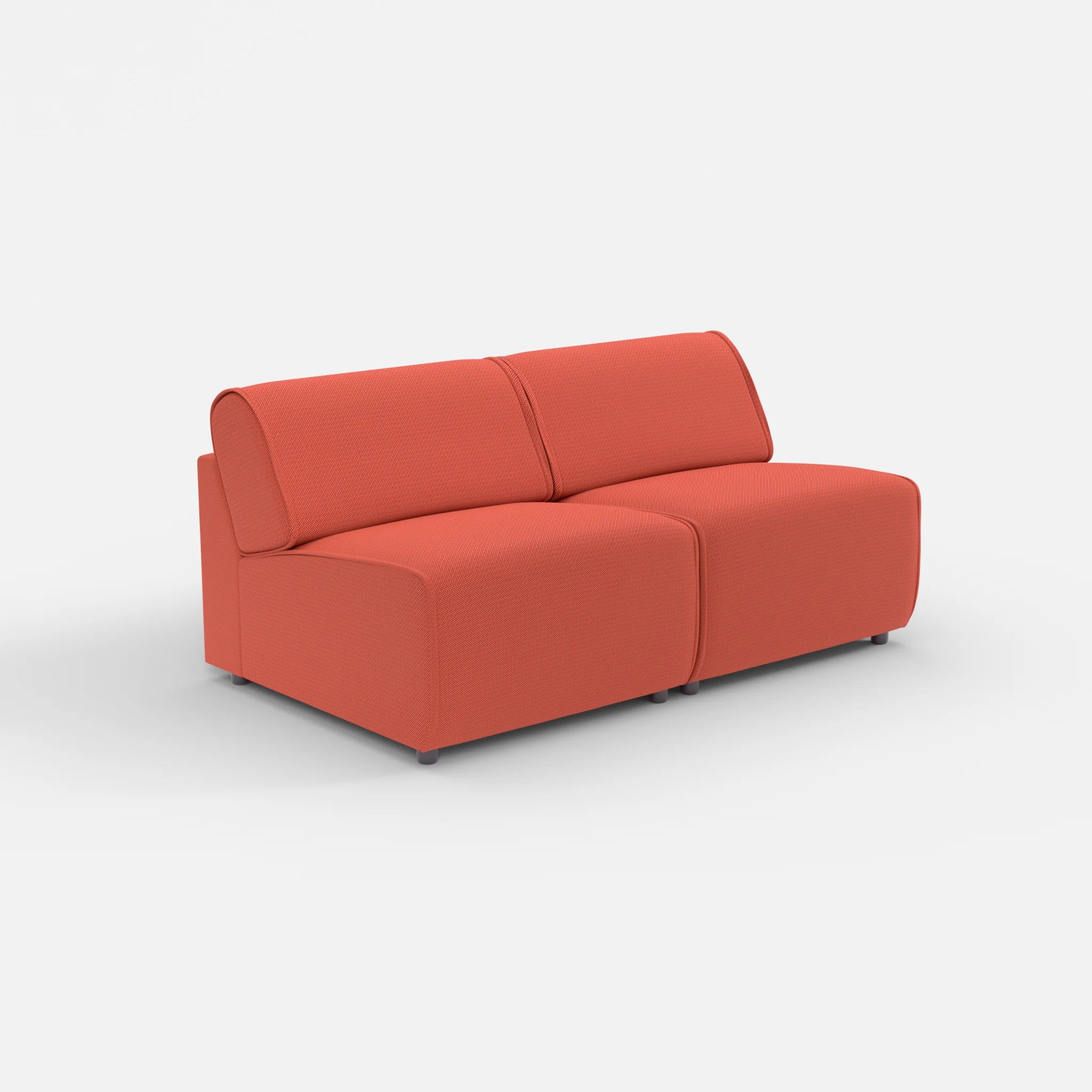 2 Sitzer Sofa Belleform ohne Armlehne 2 credolampion in Rot von der Seite