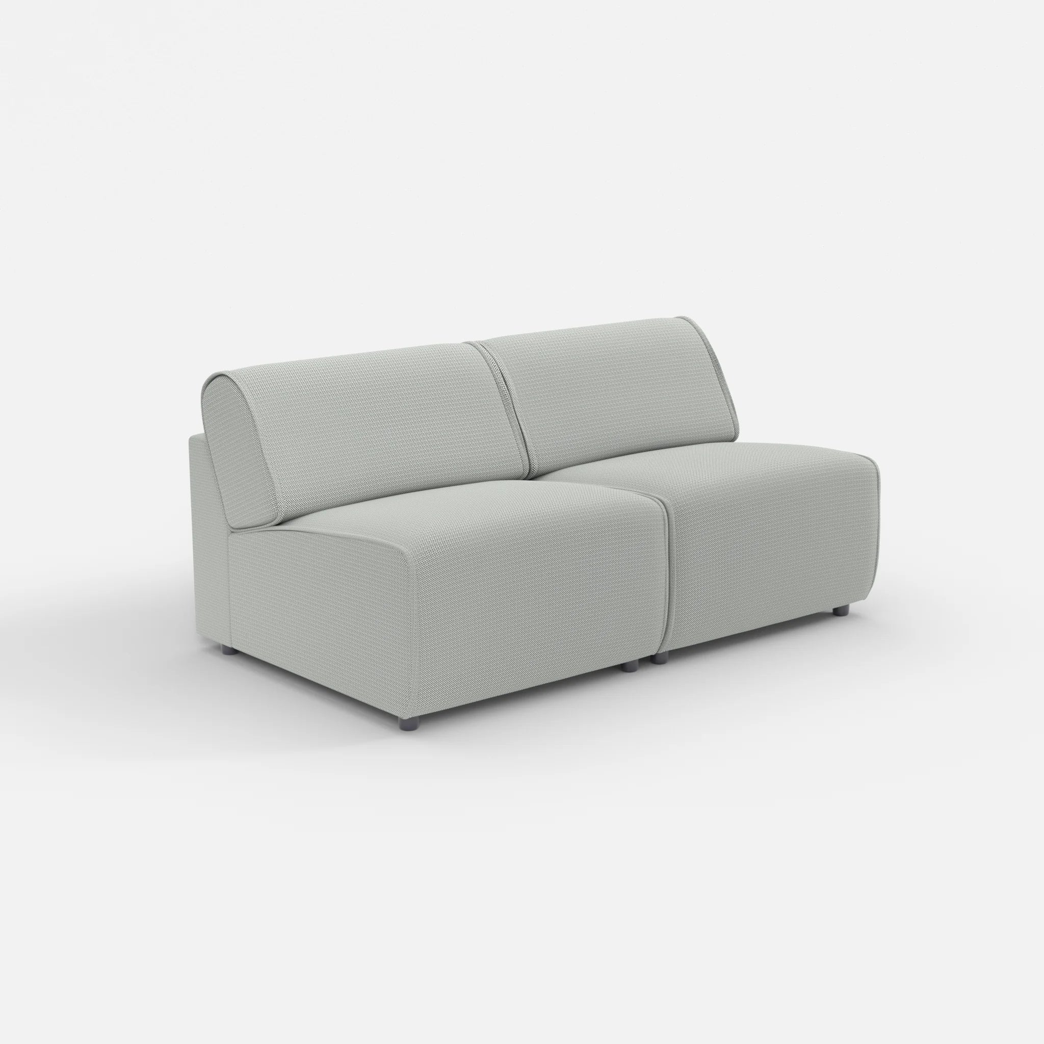 2 Sitzer Sofa Belleform ohne Armlehne 2 credopepper in Dunkelgrau von der Seite