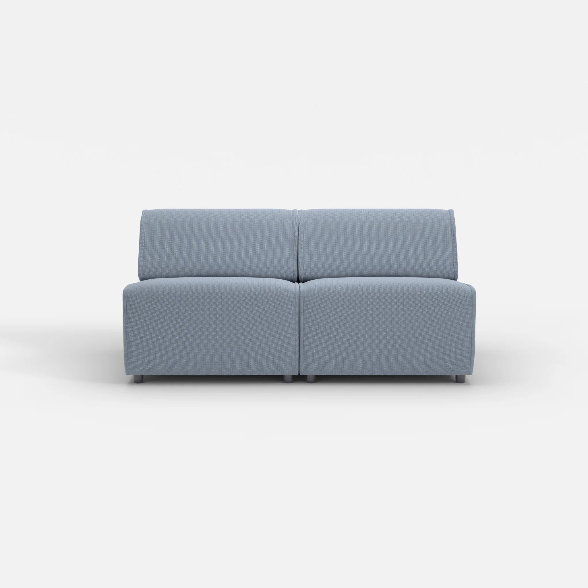 2 Sitzer Sofa Belleform ohne Armlehne 2 credosea in Blau von vorne