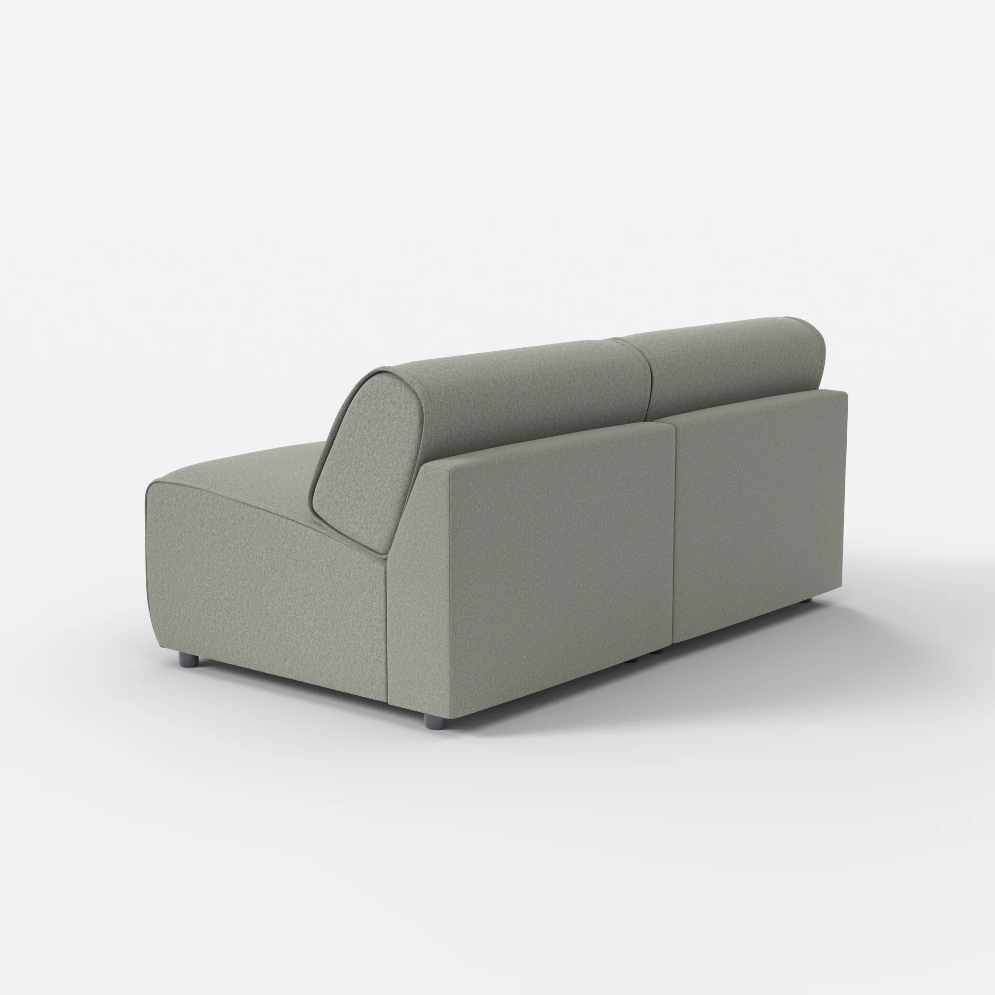 2 Sitzer Sofa Belleform ohne Armlehne 2 dama0003 in Mittelgrau von hinten