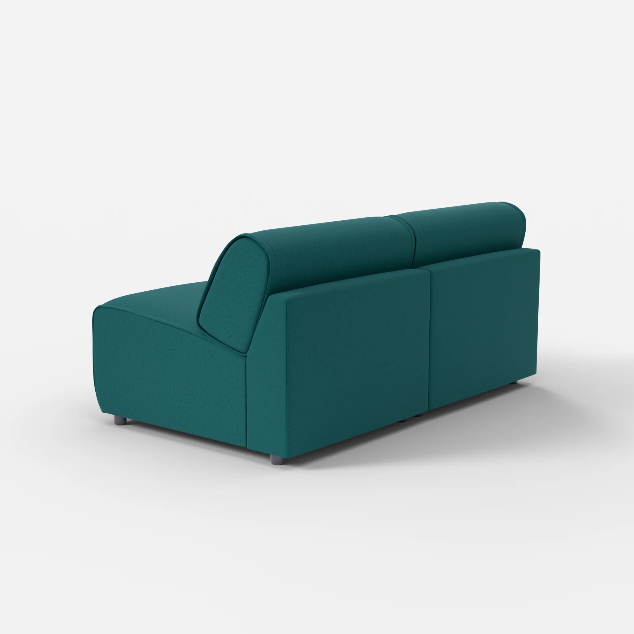 2 Sitzer Sofa Belleform ohne Armlehne 2 dama0018 in Türkis von hinten