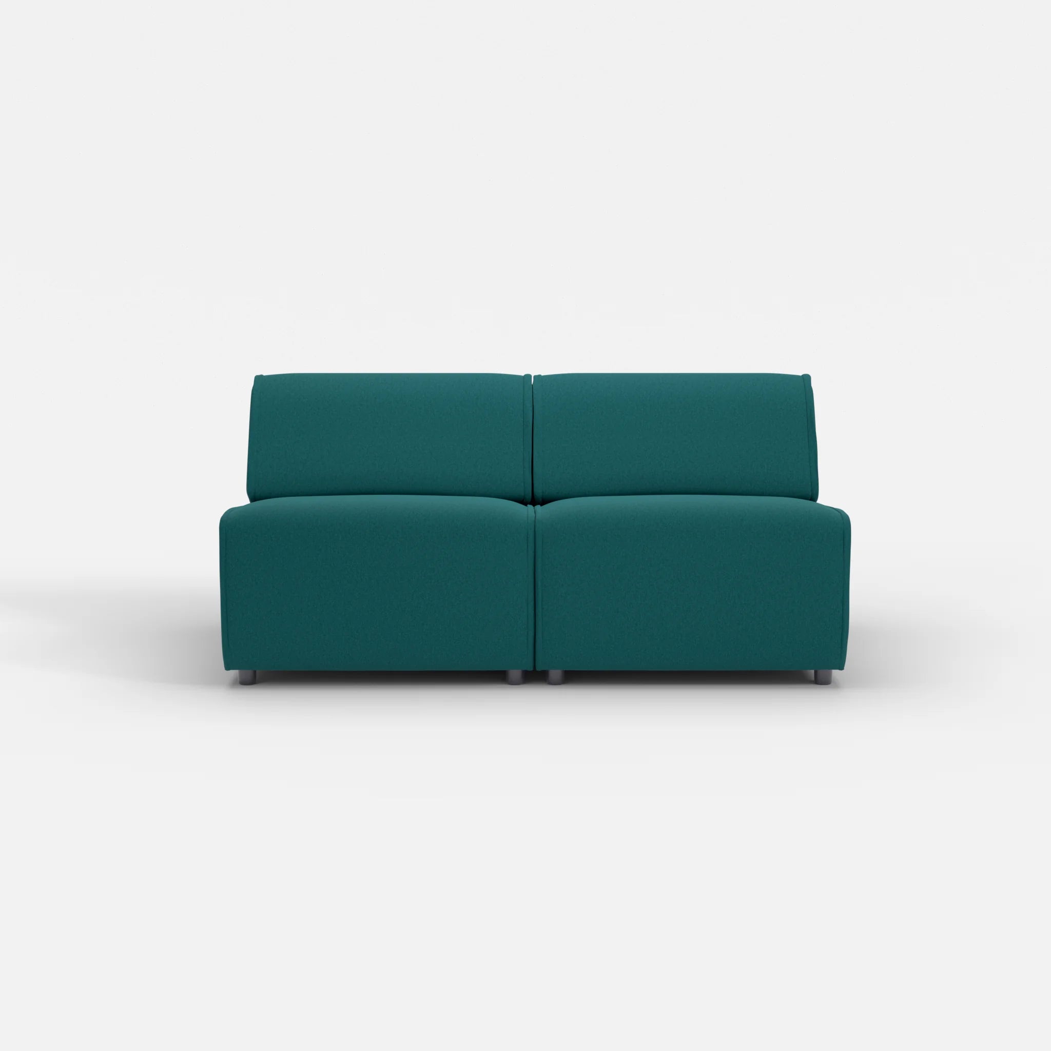 2 Sitzer Sofa Belleform ohne Armlehne 2 dama0018 in Türkis von vorne