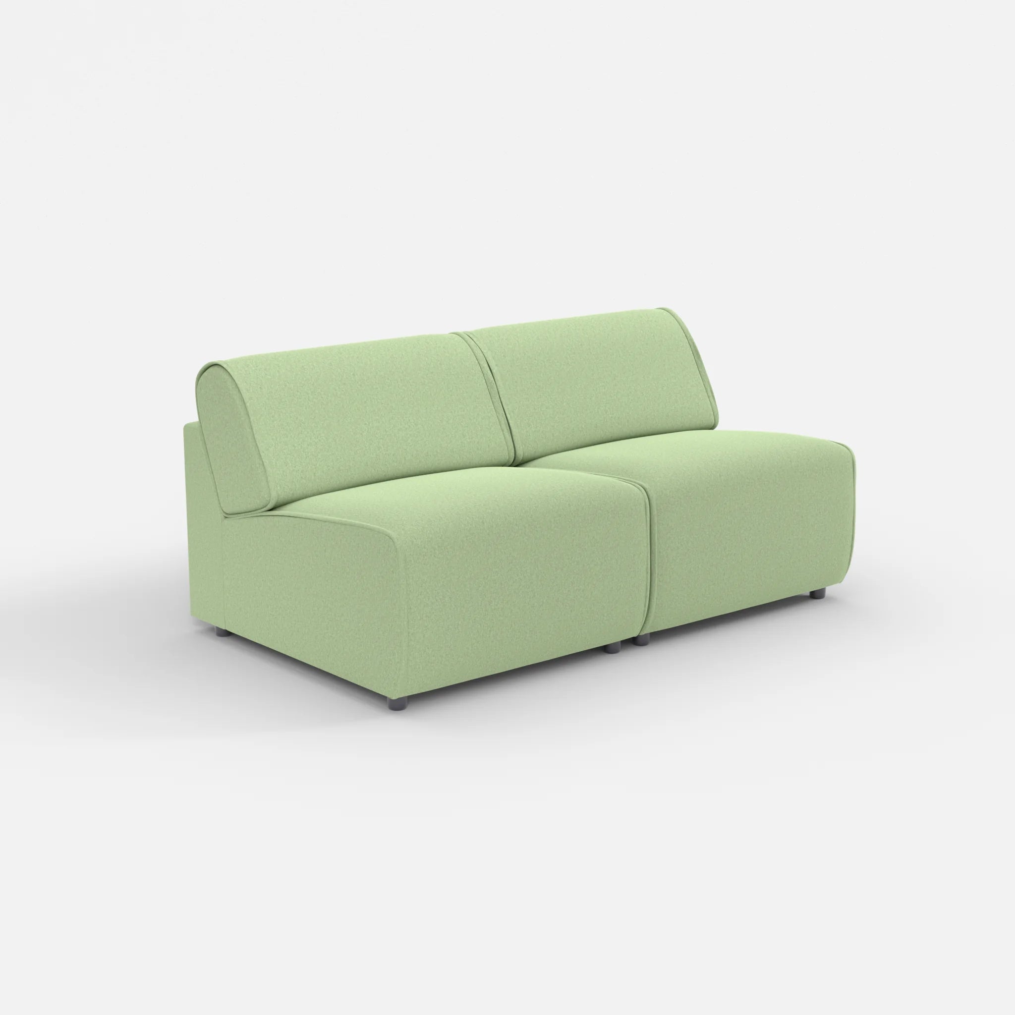 2 Sitzer Sofa Belleform ohne Armlehne 2 dama0042 in Hellgrün von der Seite