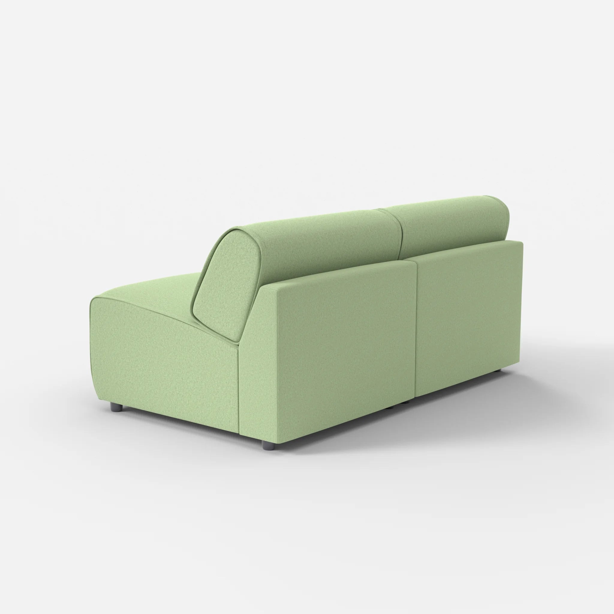 2 Sitzer Sofa Belleform ohne Armlehne 2 dama0042 in Hellgrün von hinten