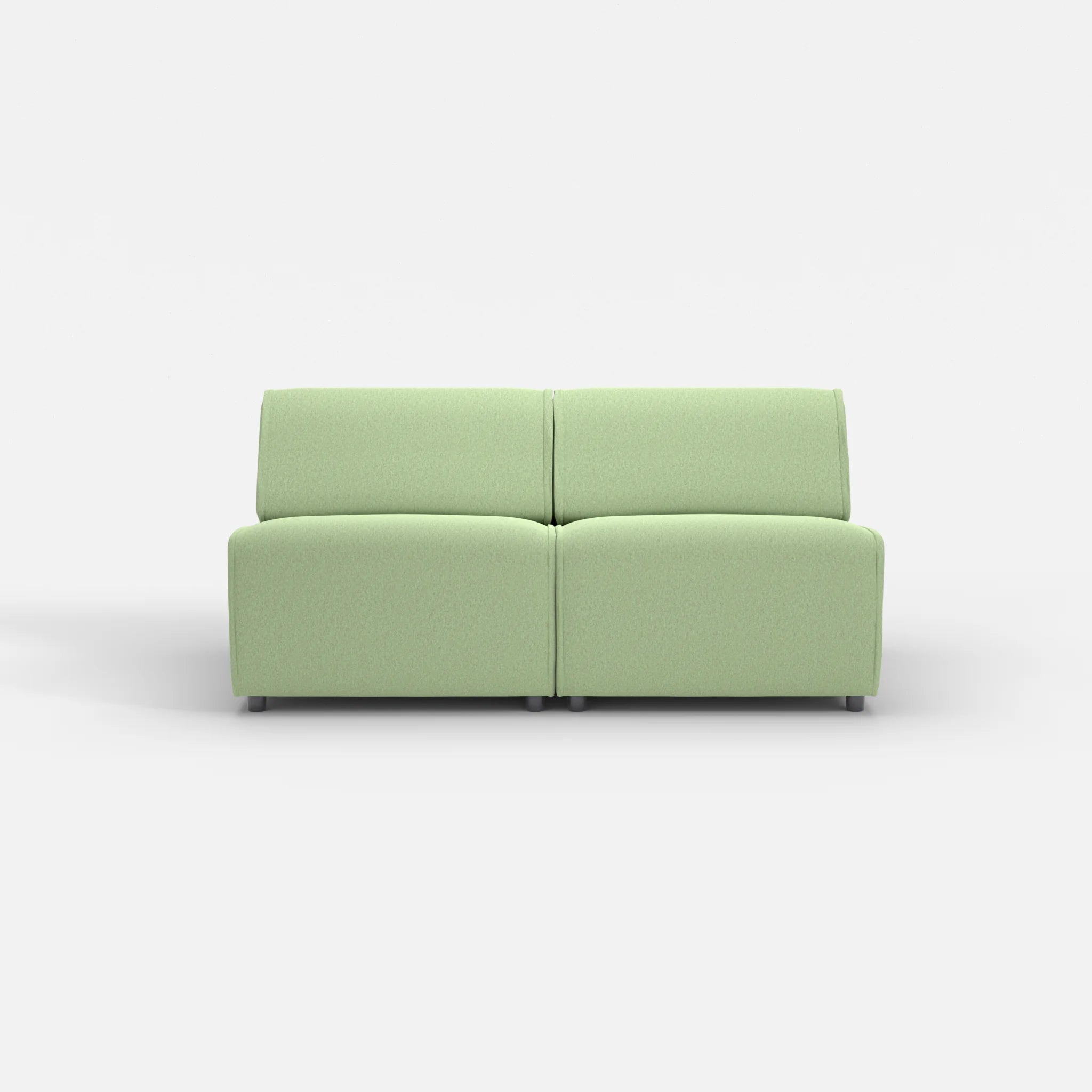 2 Sitzer Sofa Belleform ohne Armlehne 2 dama0042 in Hellgrün von vorne