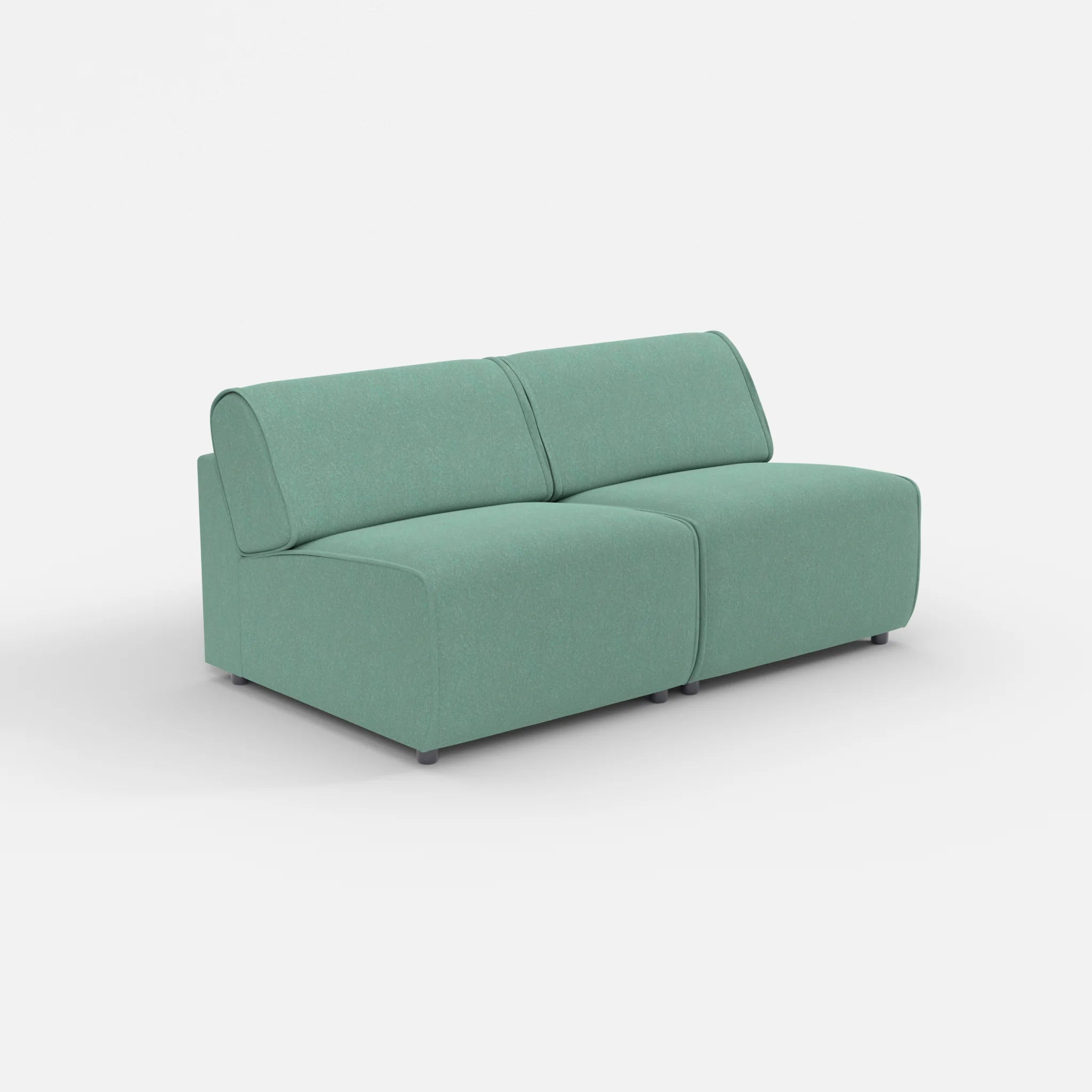 2 Sitzer Sofa Belleform ohne Armlehne 2 dama0045 in Türkis von der Seite