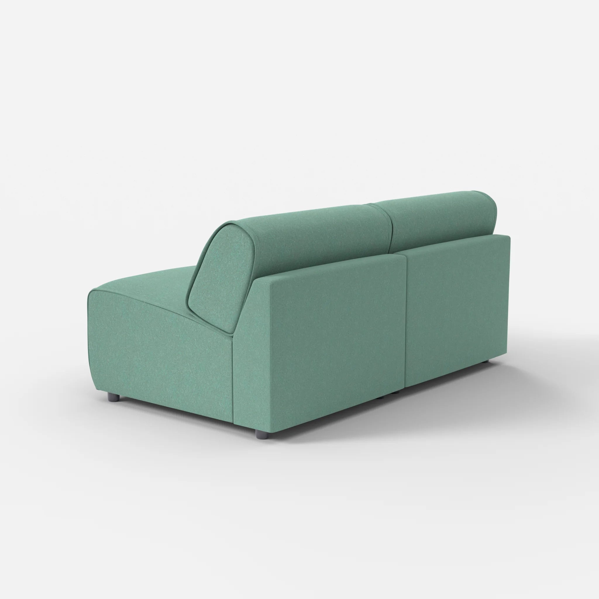 2 Sitzer Sofa Belleform ohne Armlehne 2 dama0045 in Türkis von hinten