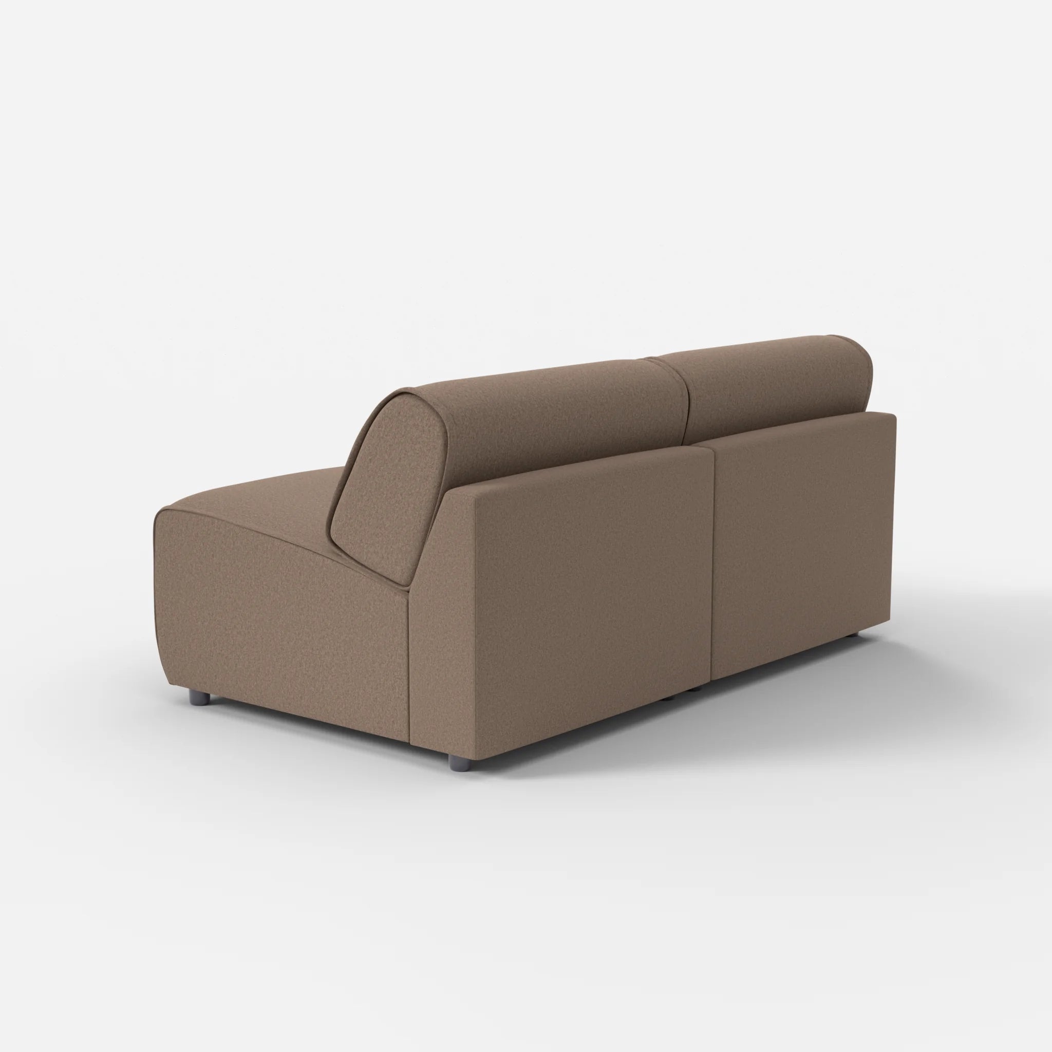 2 Sitzer Sofa Belleform ohne Armlehne 2 dama0051 in Braun von hinten