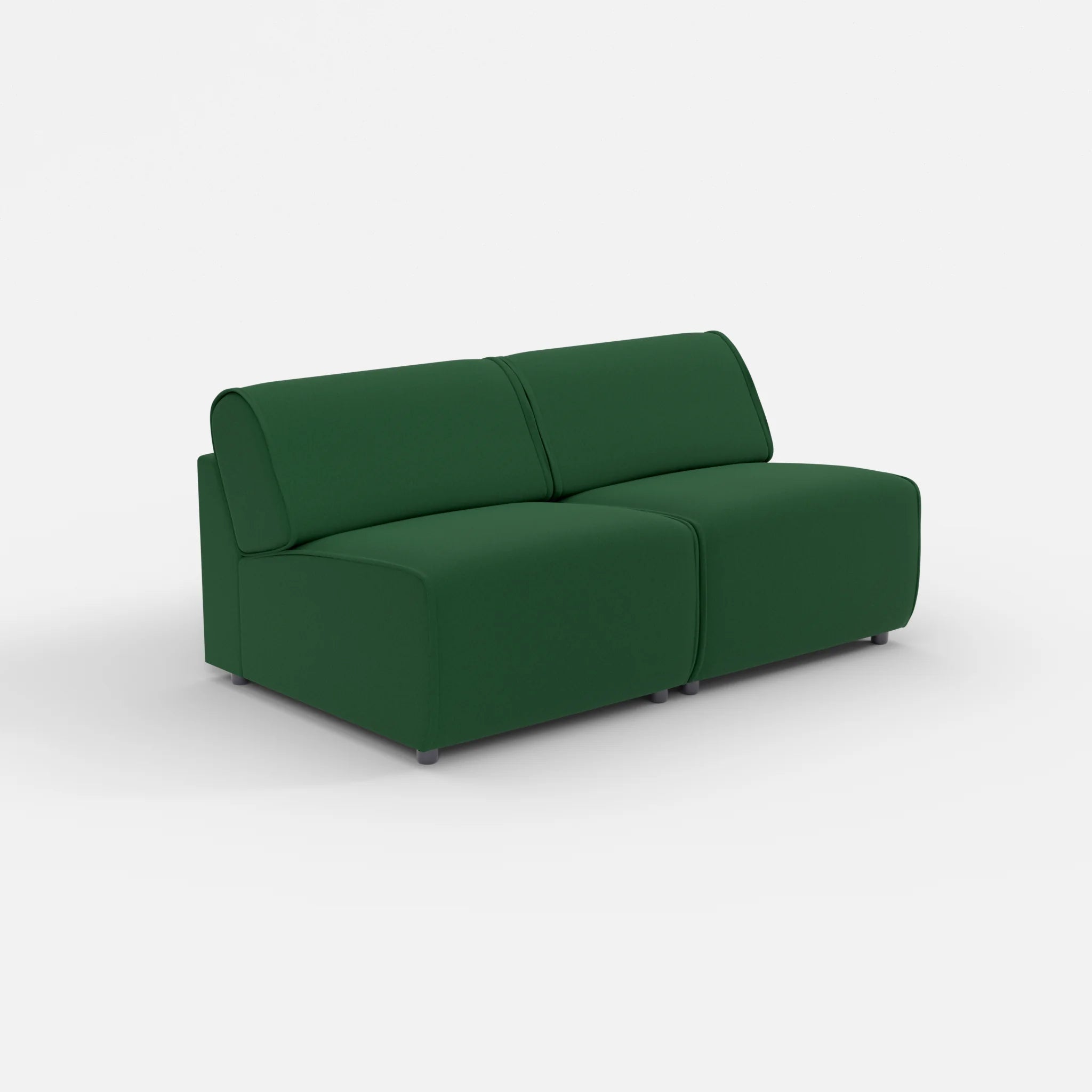 2 Sitzer Sofa Belleform ohne Armlehne 2 dama0052 in Dunkelgrün von der Seite